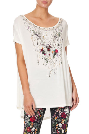 LOOSE FIT TEE - WHITE TO THE GYPSY