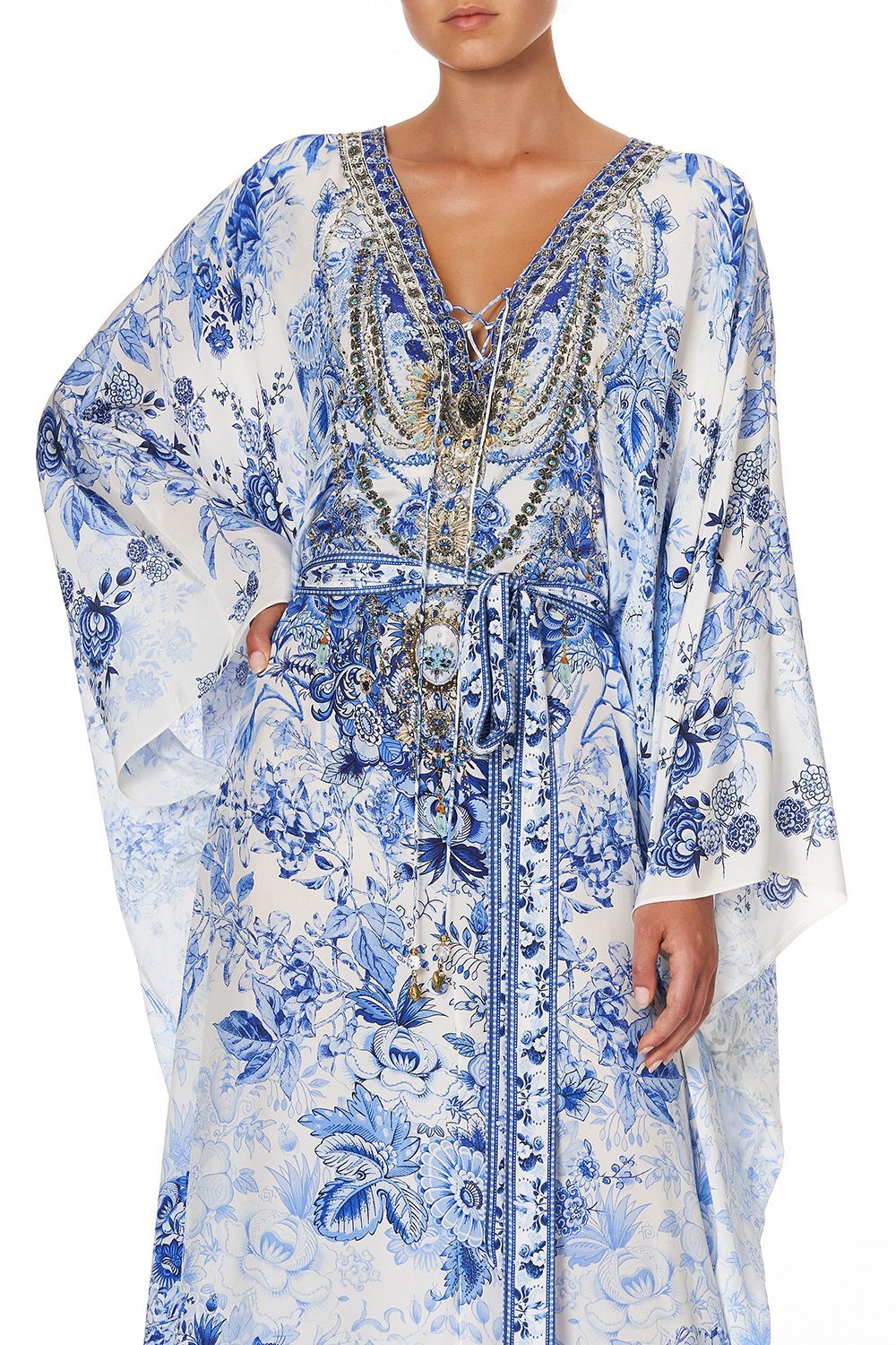 SPLIT HEM LACE UP KAFTAN HIGH TEA