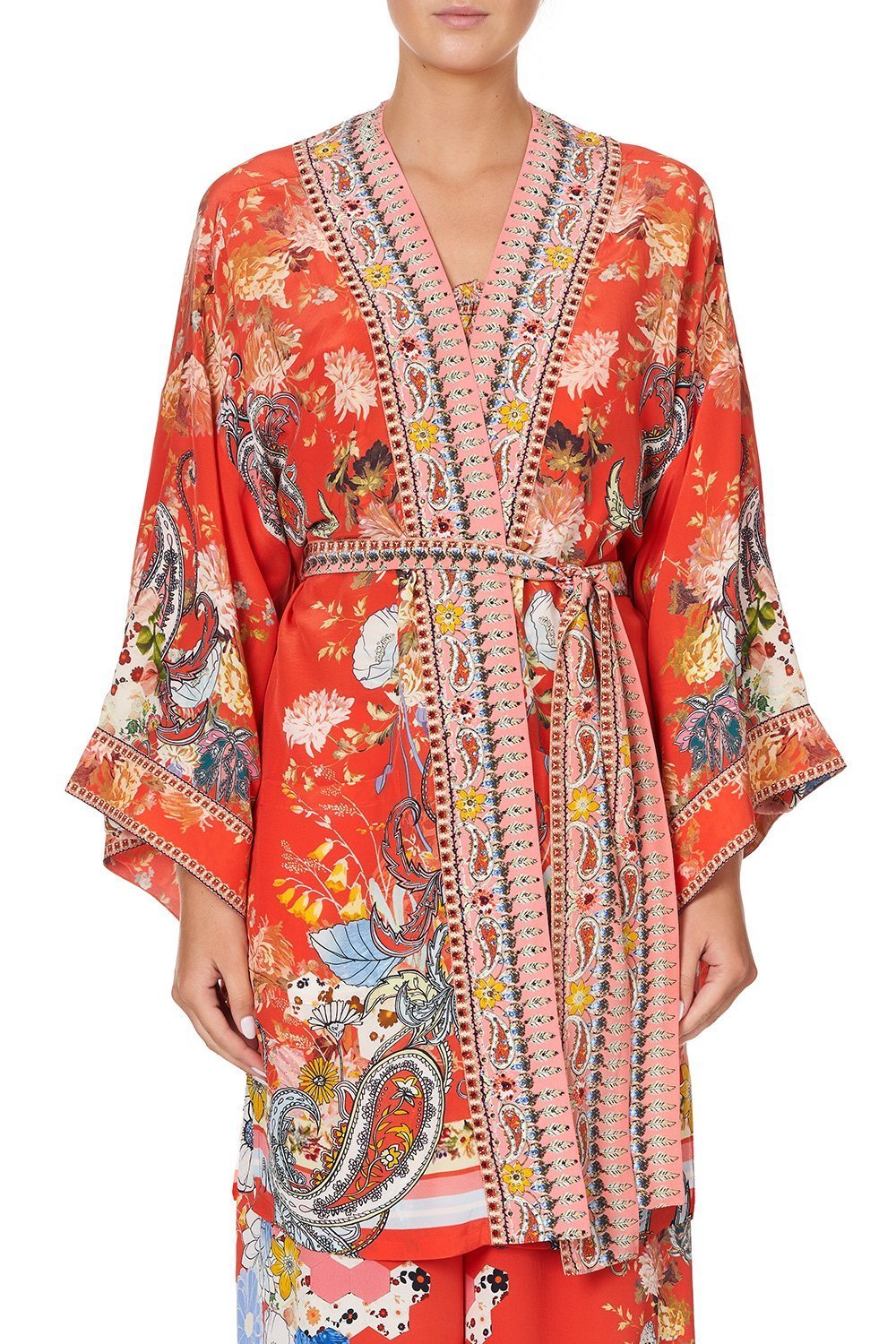 KIMONO WITH TIE BELT PAISLEY IN PATCHES