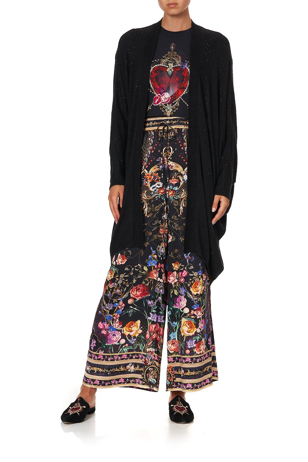 SOFT KNIT PONCHO WITH CRYSTALS BLUSHING MANOR