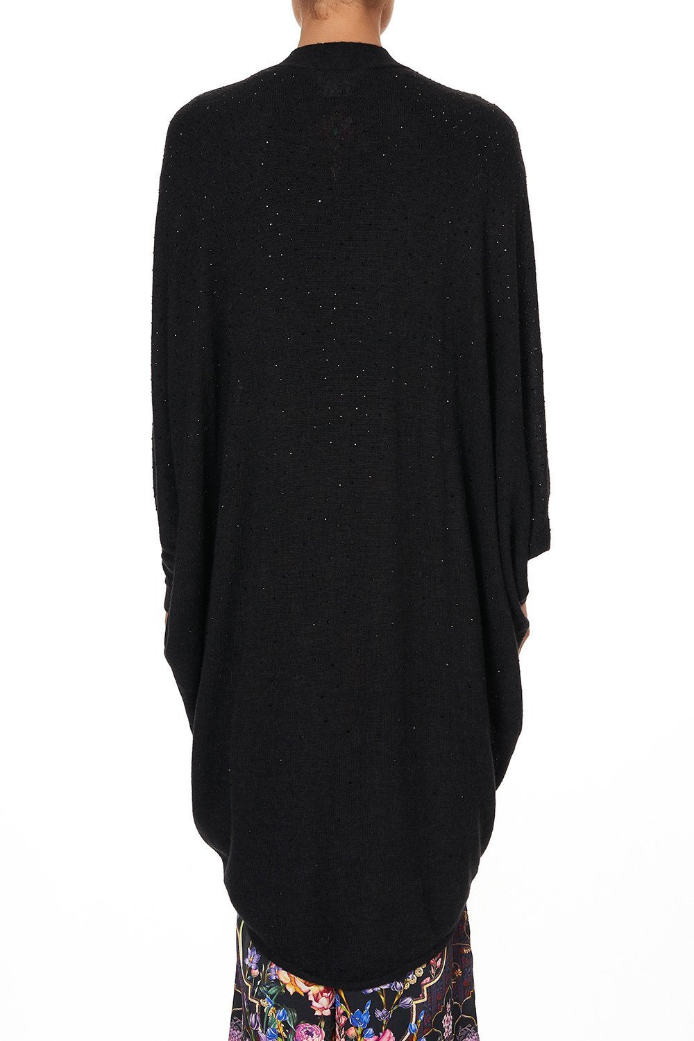 SOFT KNIT PONCHO WITH CRYSTALS BLUSHING MANOR