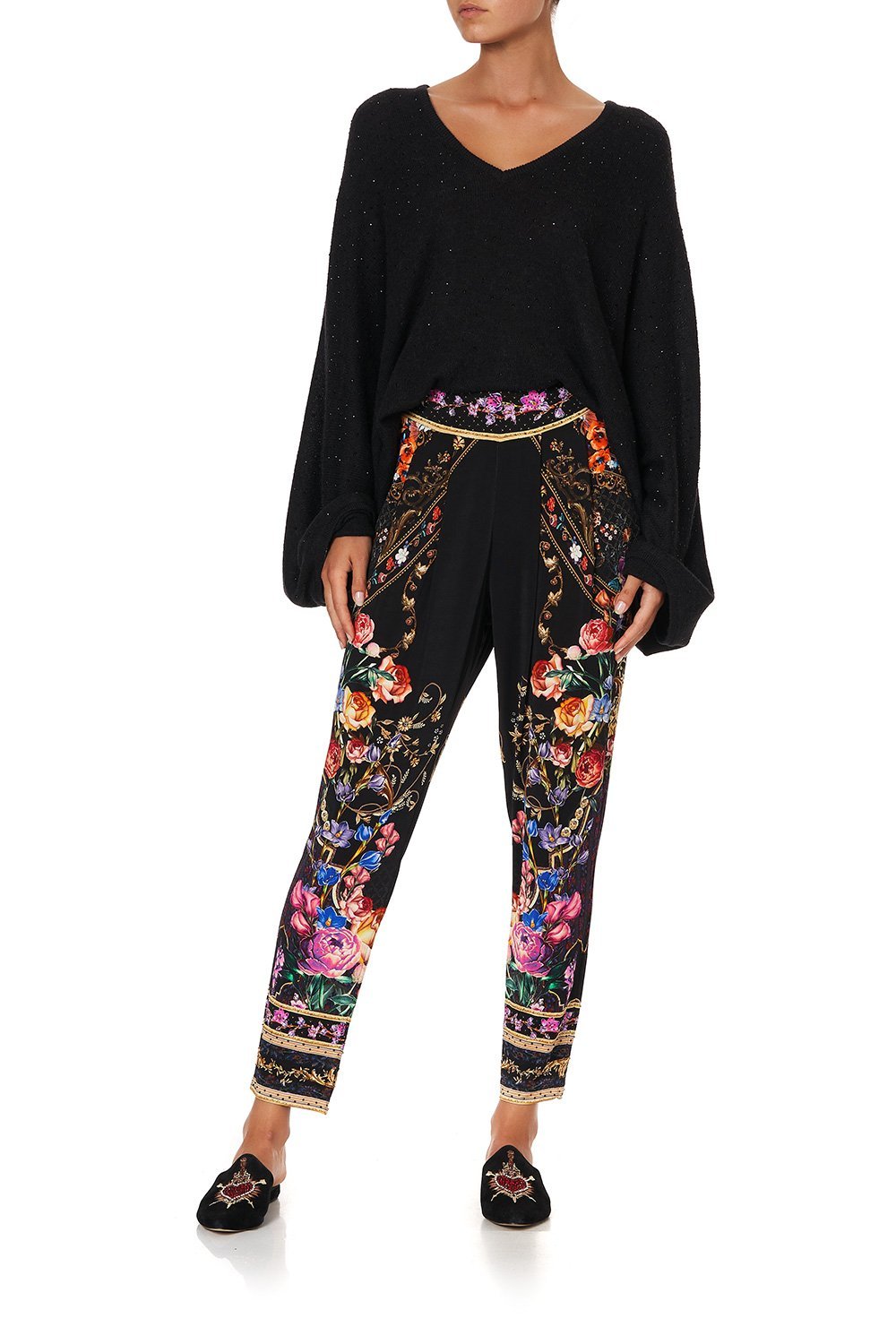 KNIT V NECK JUMPER WITH DOLMAN SLEEVE BLUSHING MANOR