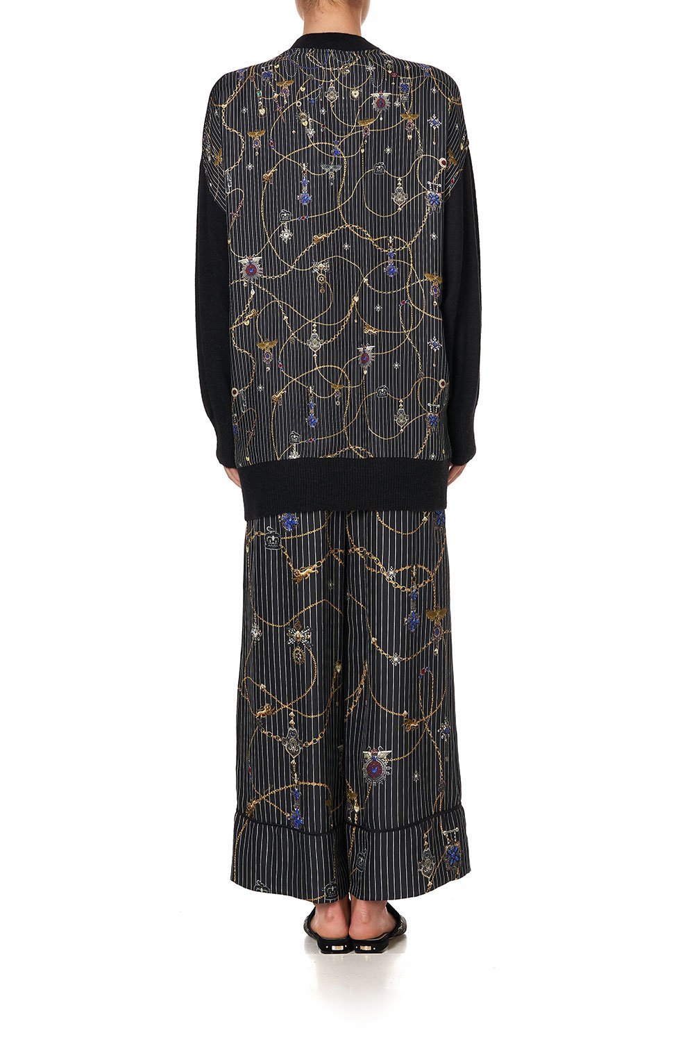 SILK BACK LONG LINE KNIT CARDIGAN PUNK OF PRIMROSE