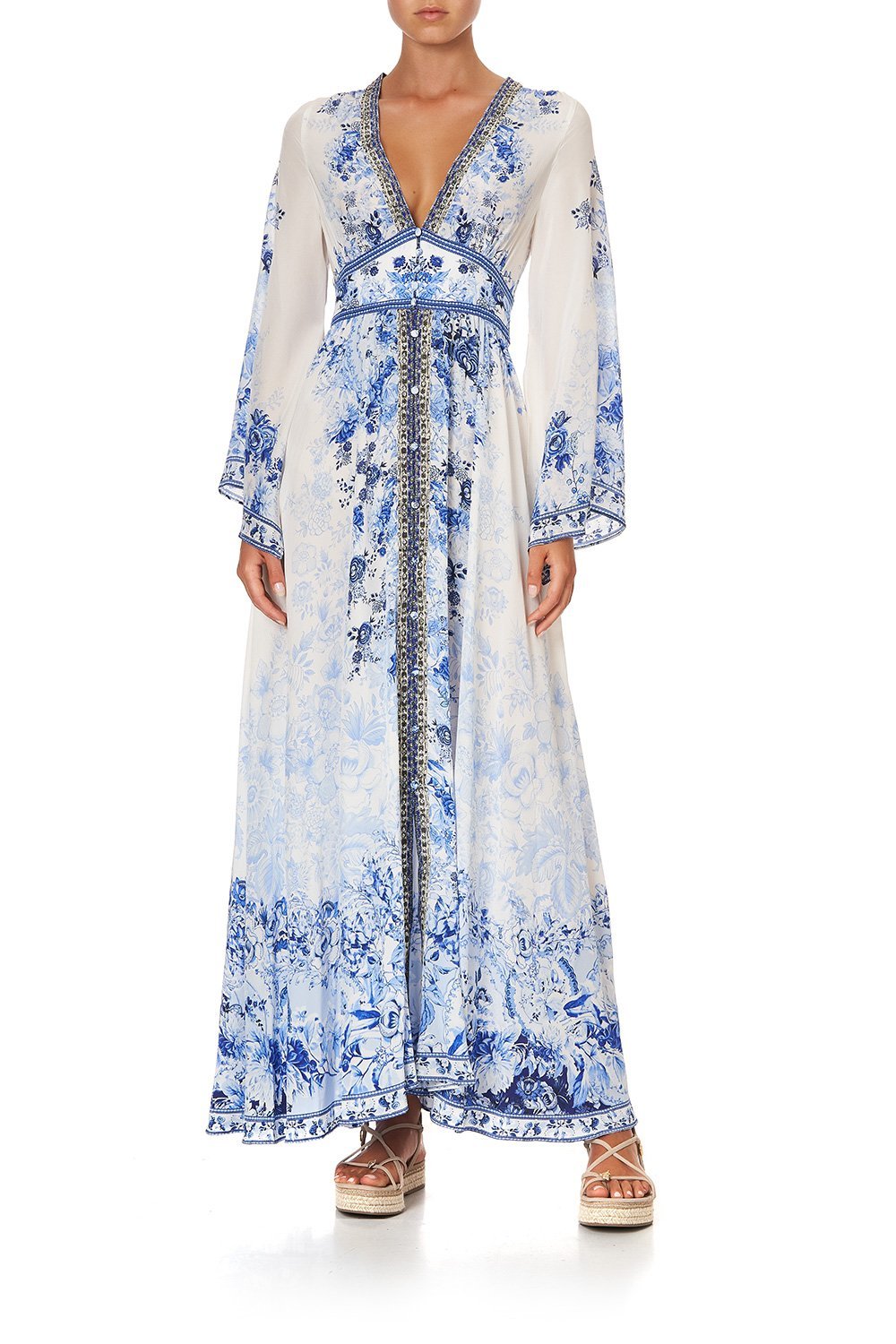 KIMONO SLEEVE DRESS WITH SHIRRING DETAIL HIGH TEA