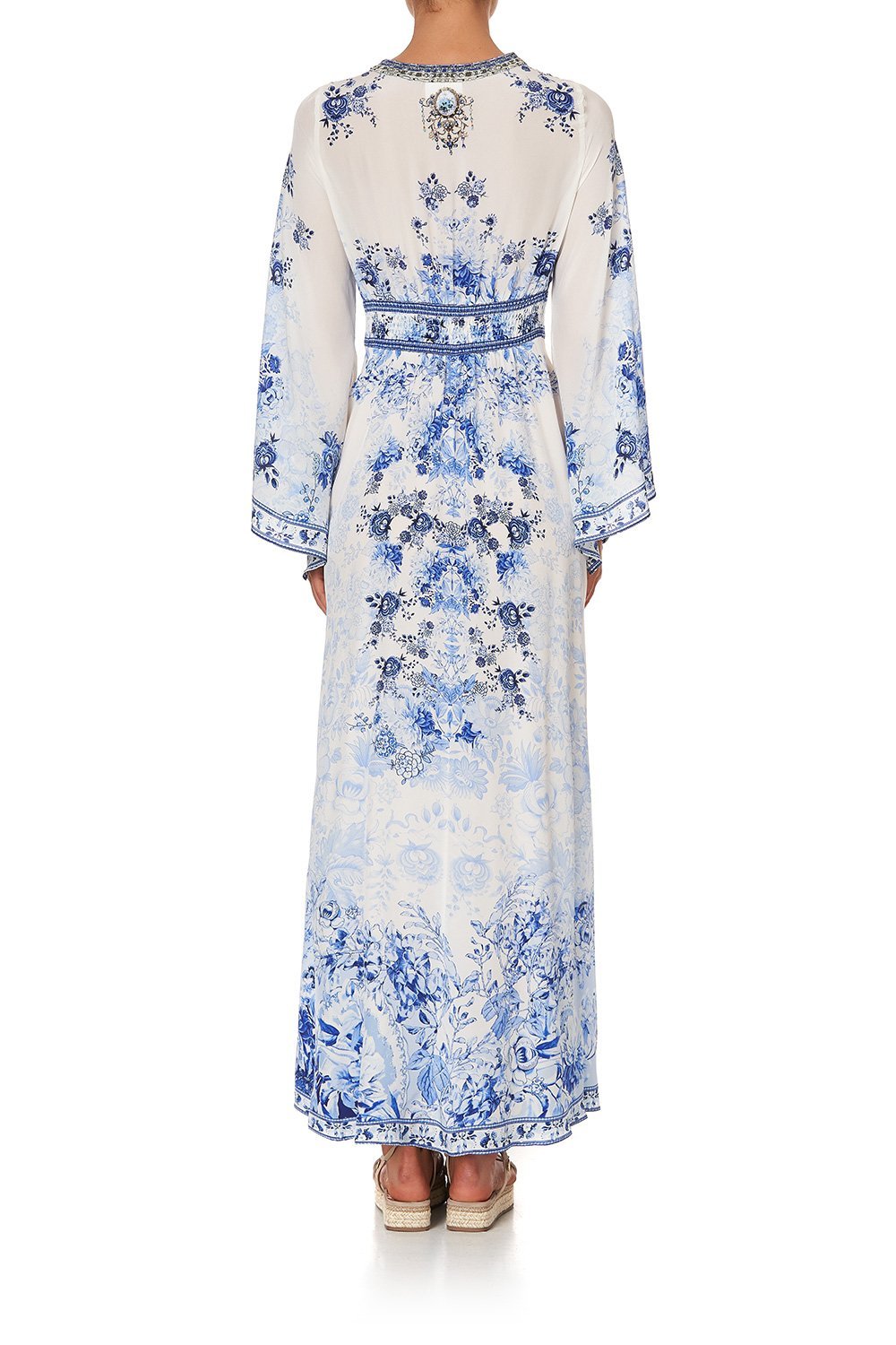 KIMONO SLEEVE DRESS WITH SHIRRING DETAIL HIGH TEA