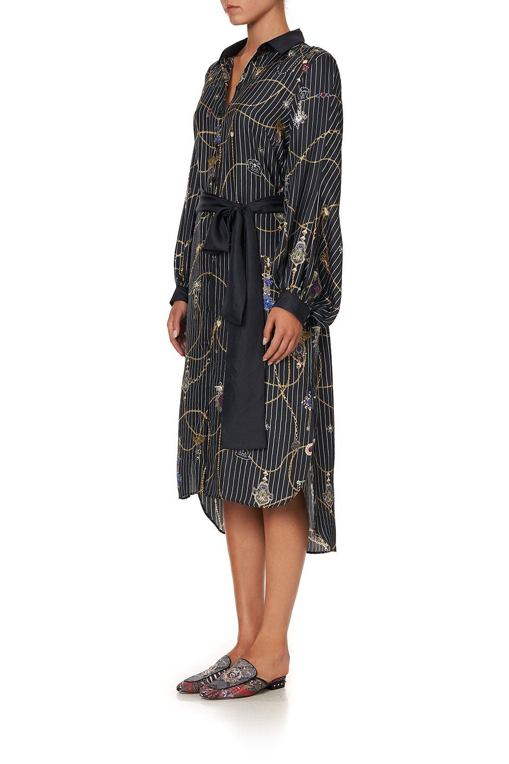 HIGH LOW MIDI SHIRT DRESS PUNK OF PRIMROSE
