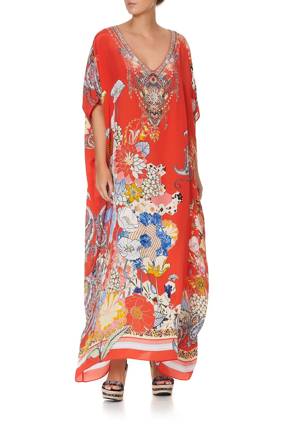 V-NECK KAFTAN PAISLEY IN PATCHES