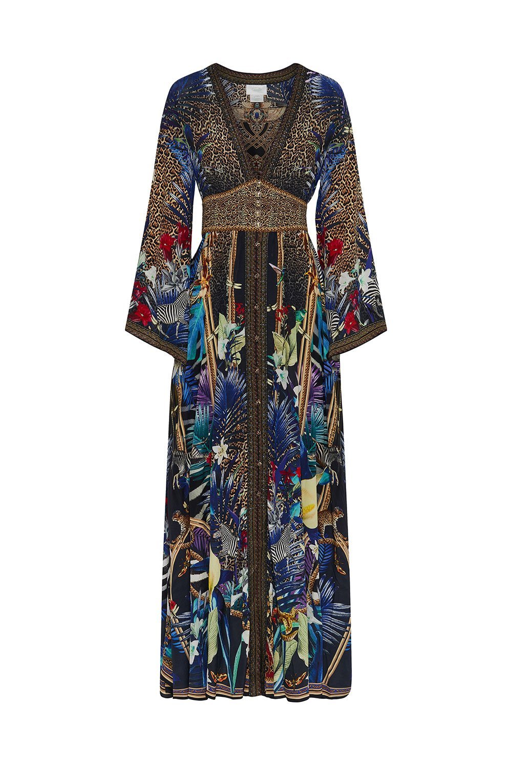 KIMONO SLEEVE DRESS WITH SHIRRING DETAIL RAINBOW ROOM