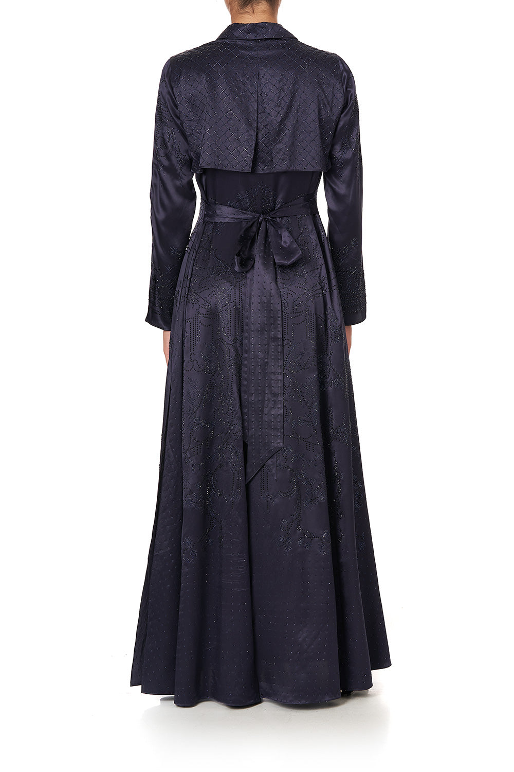 PRINTED TRENCH LUXE NAVY