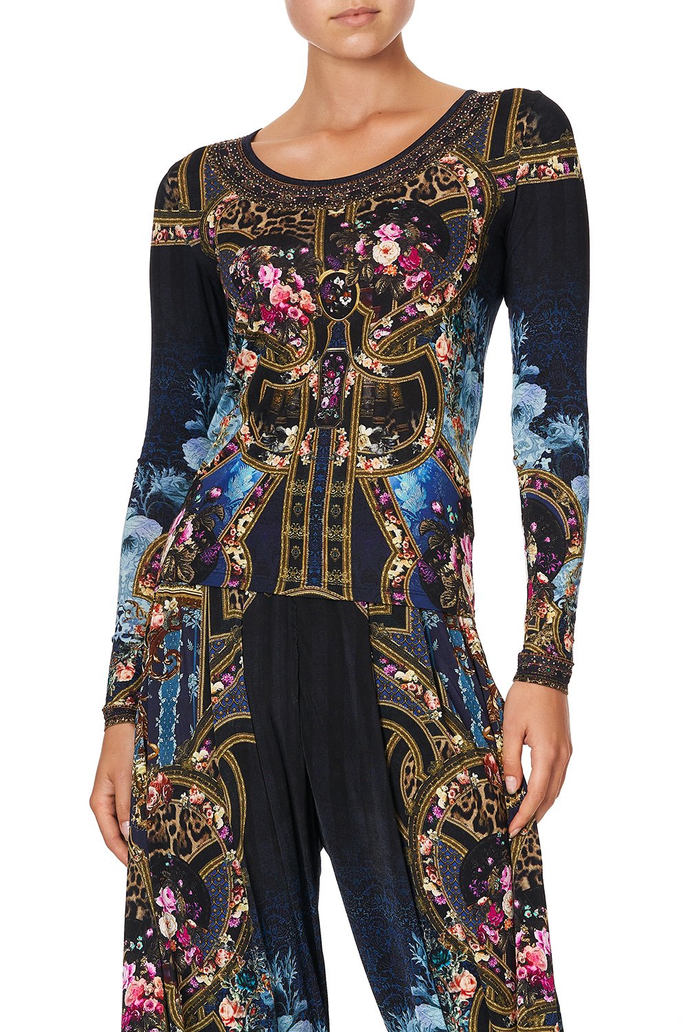 LONG SLEEVE FITTED TOP FIELDS OF TREASURE