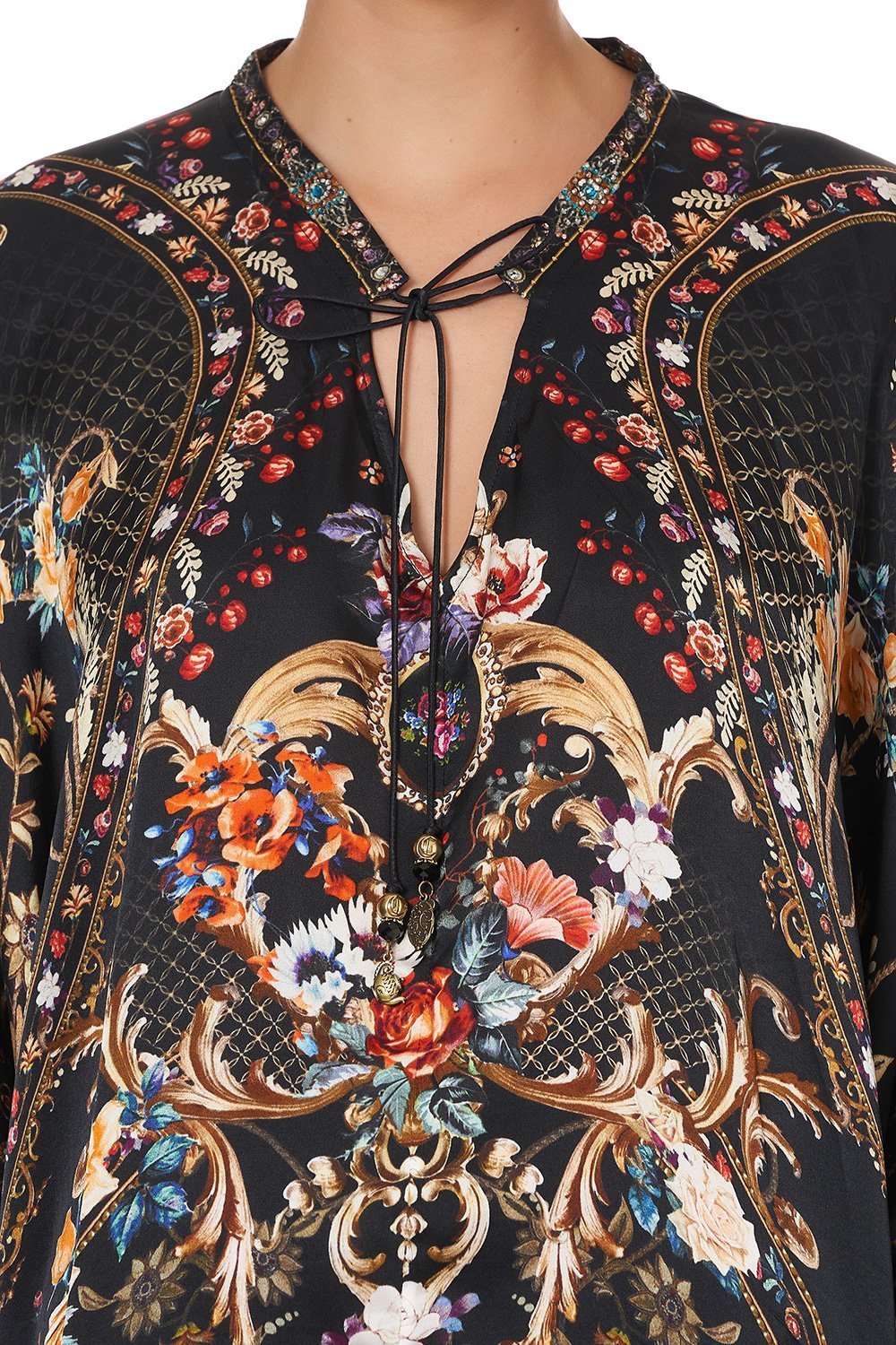 V-NECK DRESS WITH DRAPED BACK BLUSHING MANOR