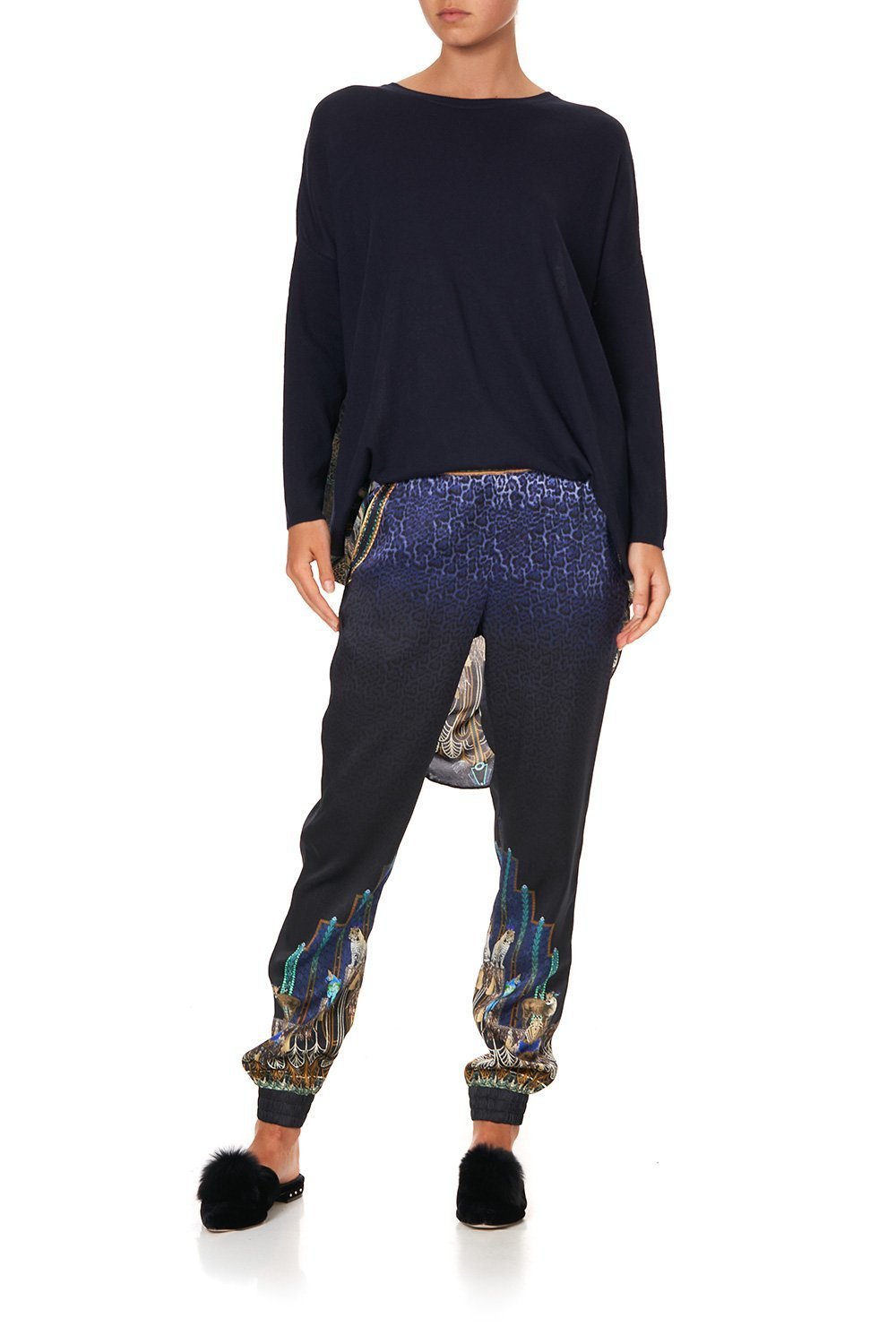 LONG SLEEVE JUMPER WITH PRINT BACK DRIPPING IN DECO