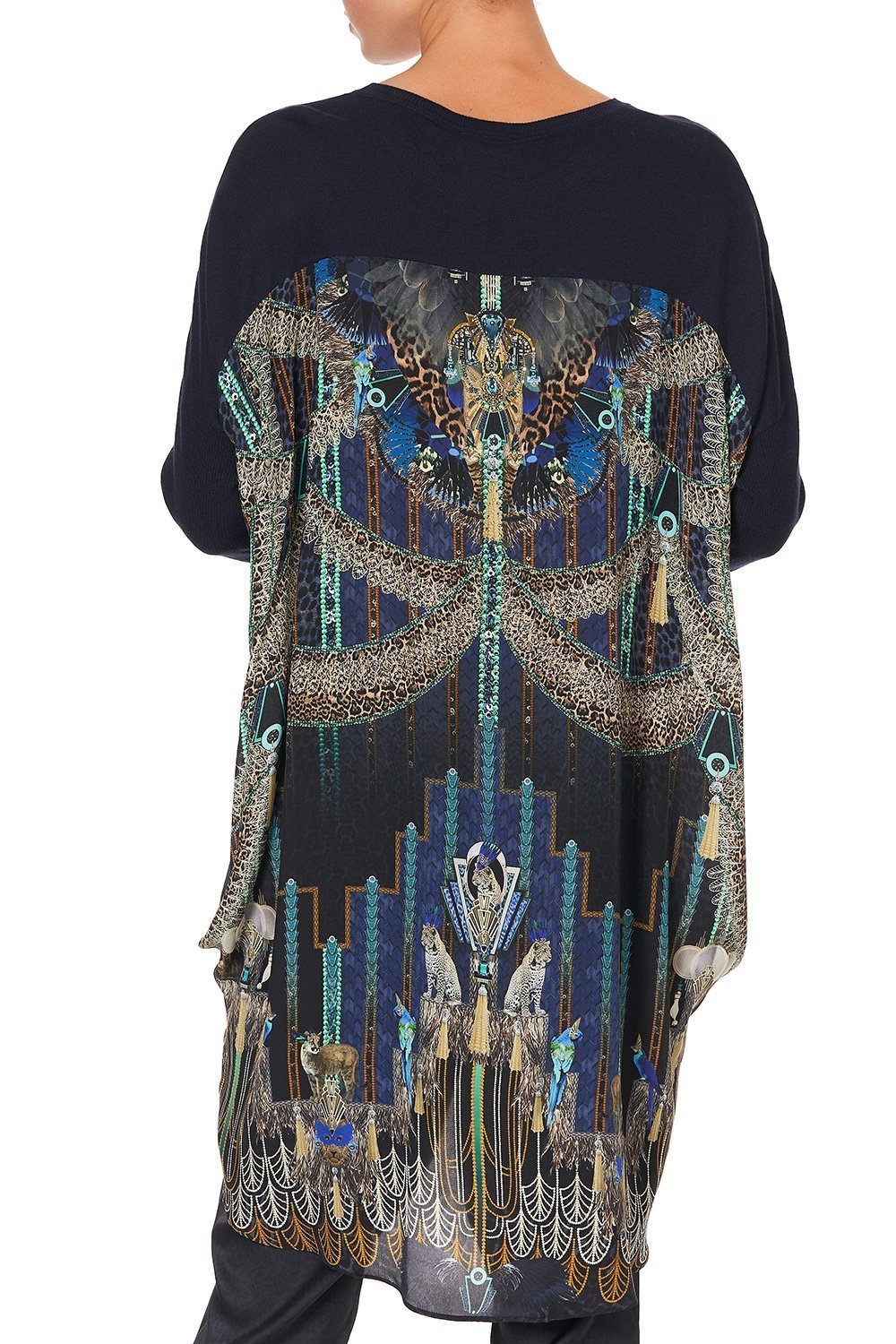 LONG SLEEVE JUMPER WITH PRINT BACK DRIPPING IN DECO