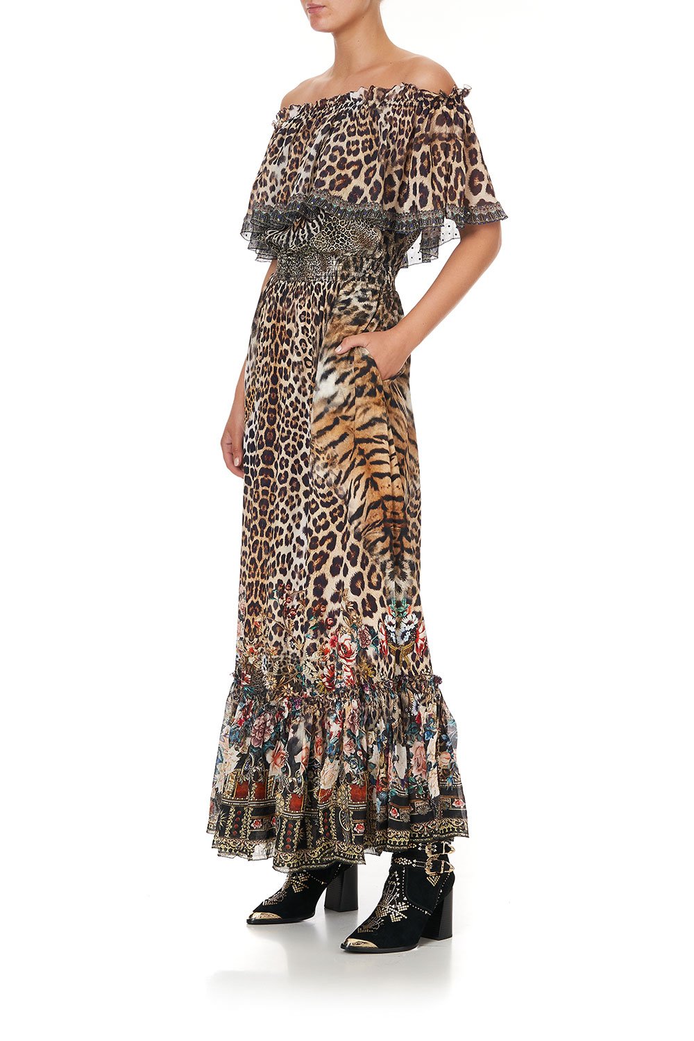 OFF SHOULDER FRILL DRESS CALL OF THE CATHEDRAL