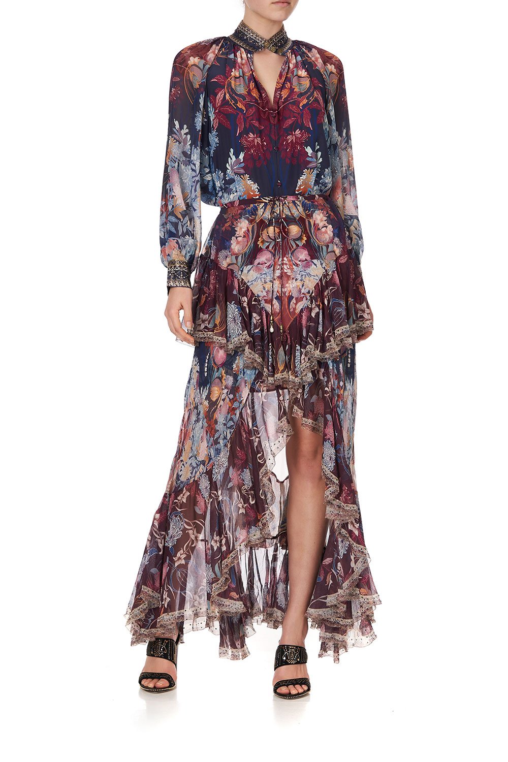 MAXI SKIRT WITH DOUBLE FRILL NOUVEEU NIGHTS