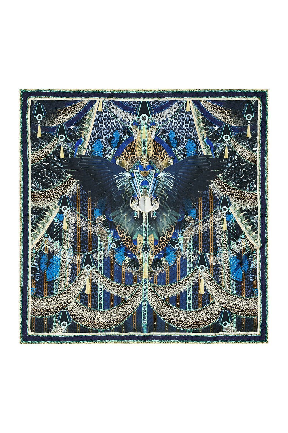 LARGE SQUARE SCARF DRIPPING IN DECO