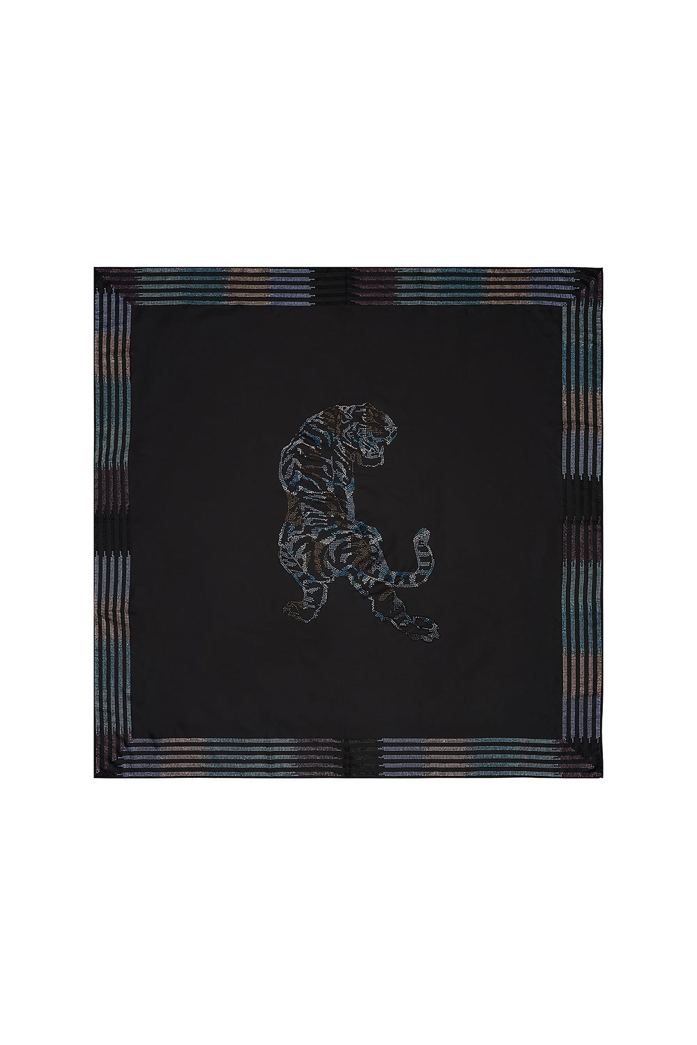 LARGE SQUARE SCARF SOLID BLACK