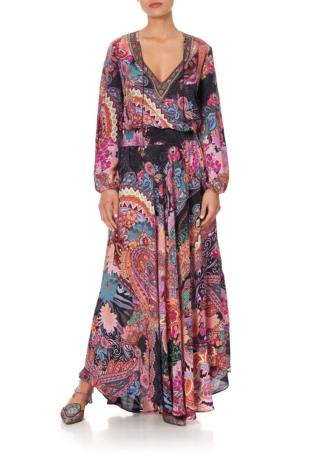 SHIRRED RELAXED FIT DRESS SWINGING SIXTIES