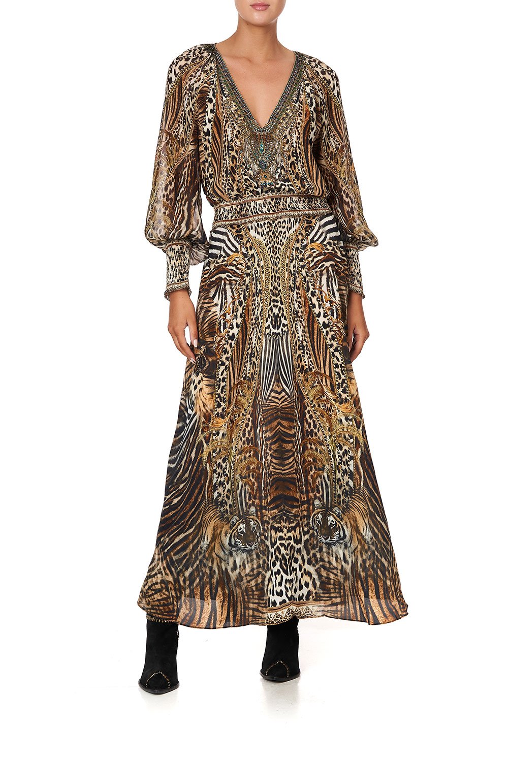 DRESS WITH SHIRRED WAIST AND CUFF BERKELEY ST AFTER DARK