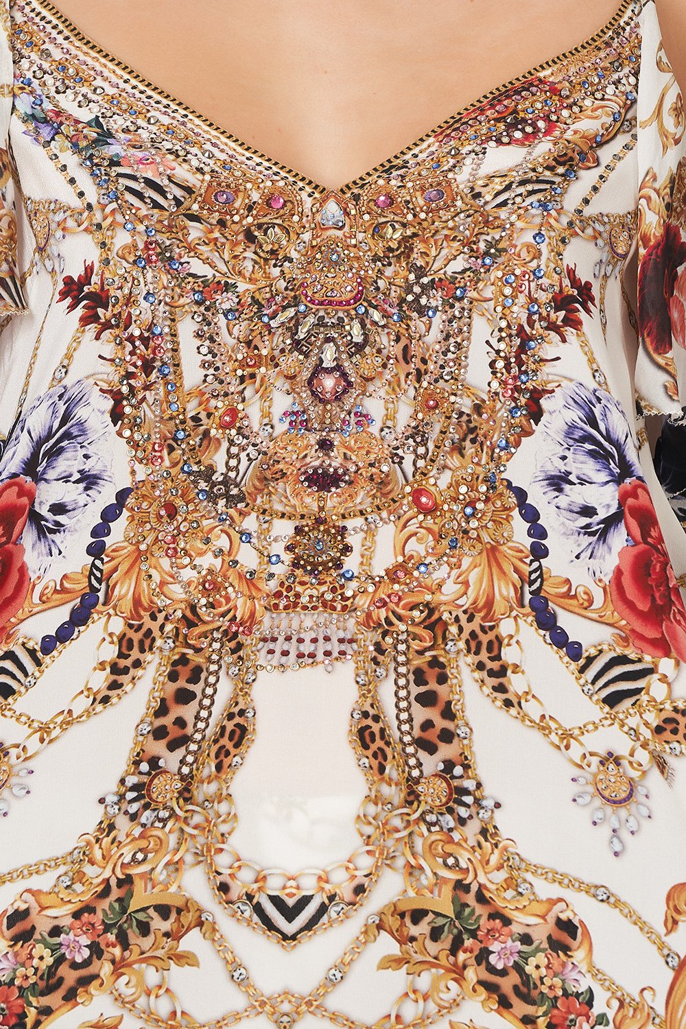 DROP SHOULDER RUFFLE BLOUSE REIGN SUPREME