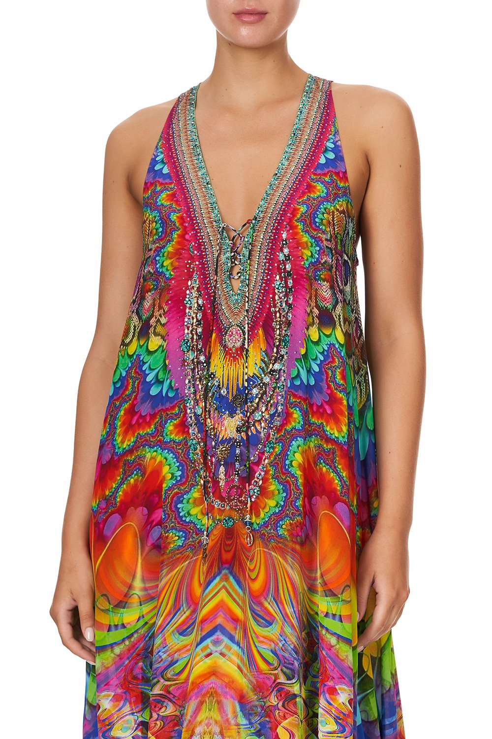 LACE UP RACER BACK DRESS COMING DOWN FROM COSMOS