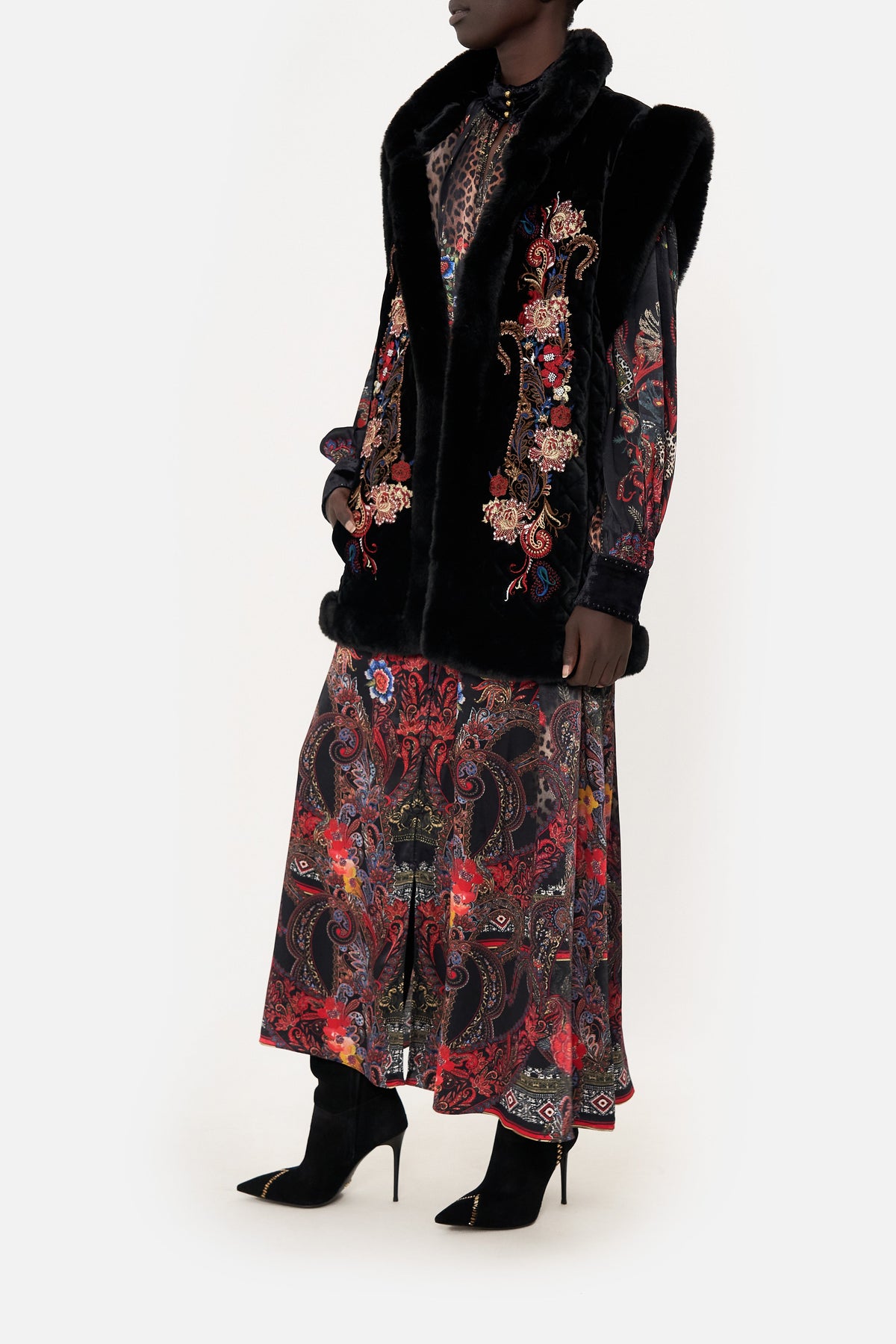 OVERSIZED FEUX FUR GILET WOODSTOCK ROCK