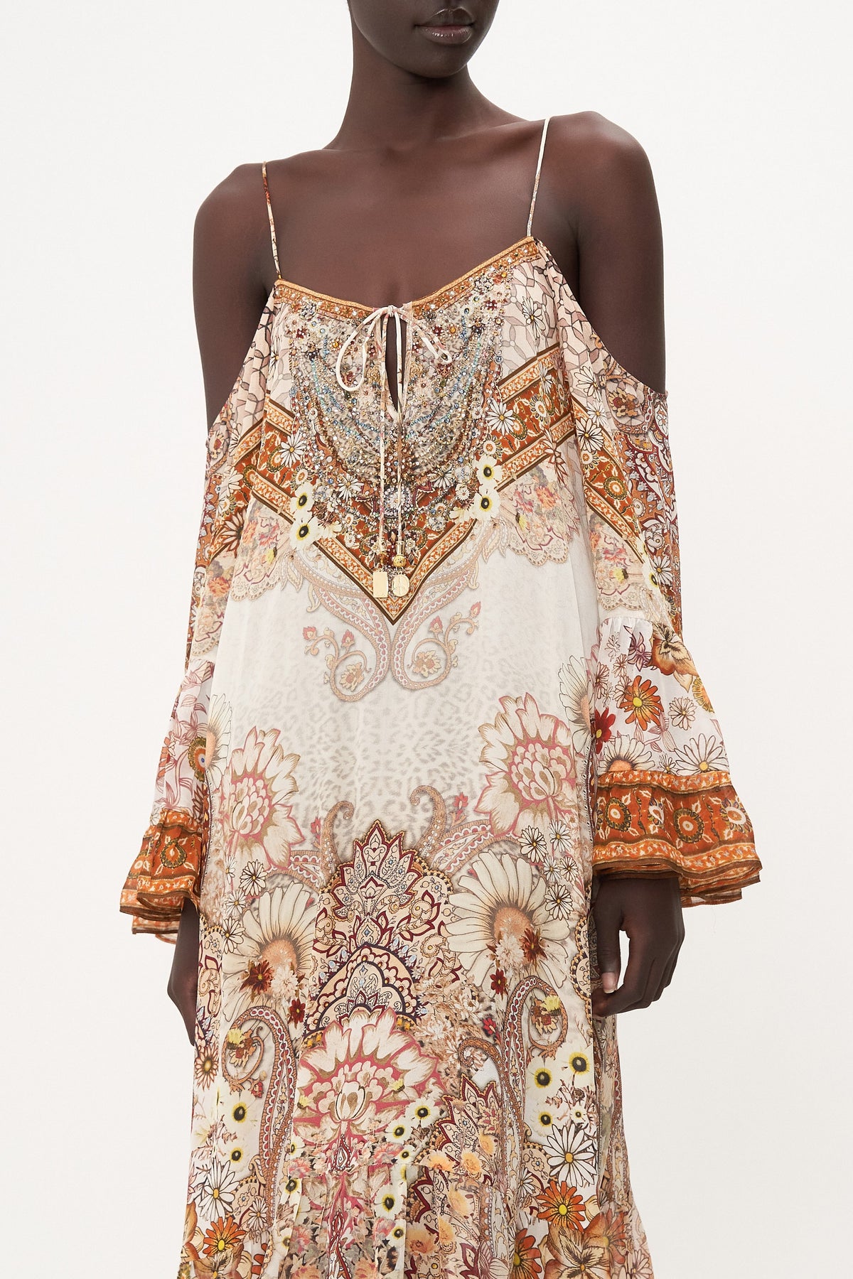 DROP SHOULDER LONG SLEEVE DRESS HEART OF A HIPPIE