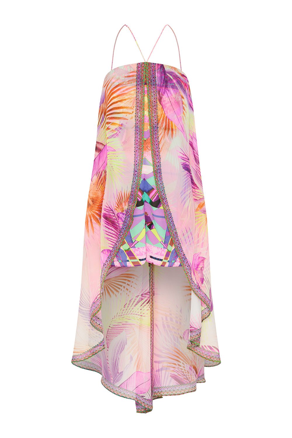 STRAPLESS OVERLAY PLAYSUIT SOUTH BEACH SUNRISE