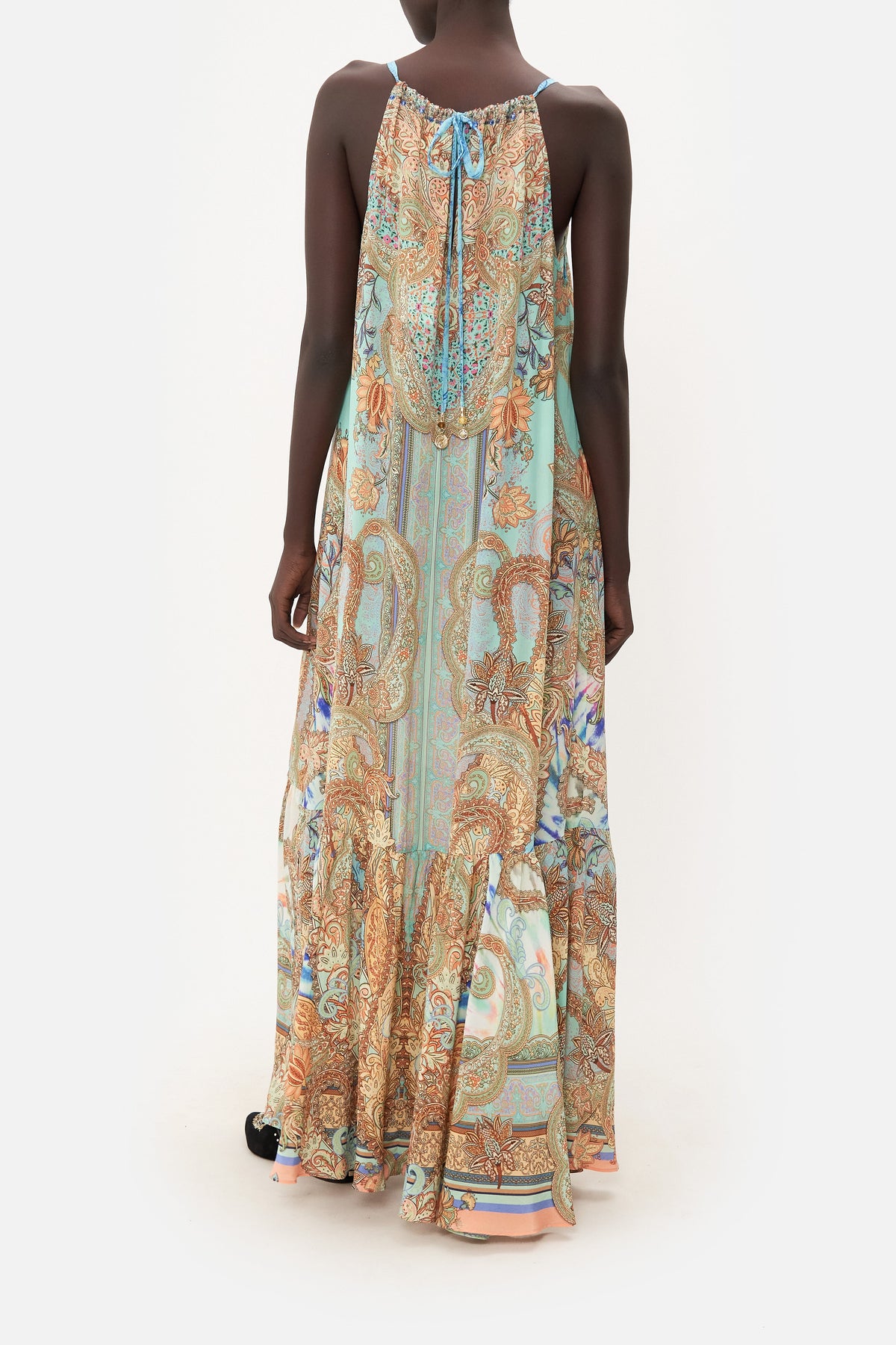 DRAWSTRING HALTER DRESS MAKE LOVE NOT WAR