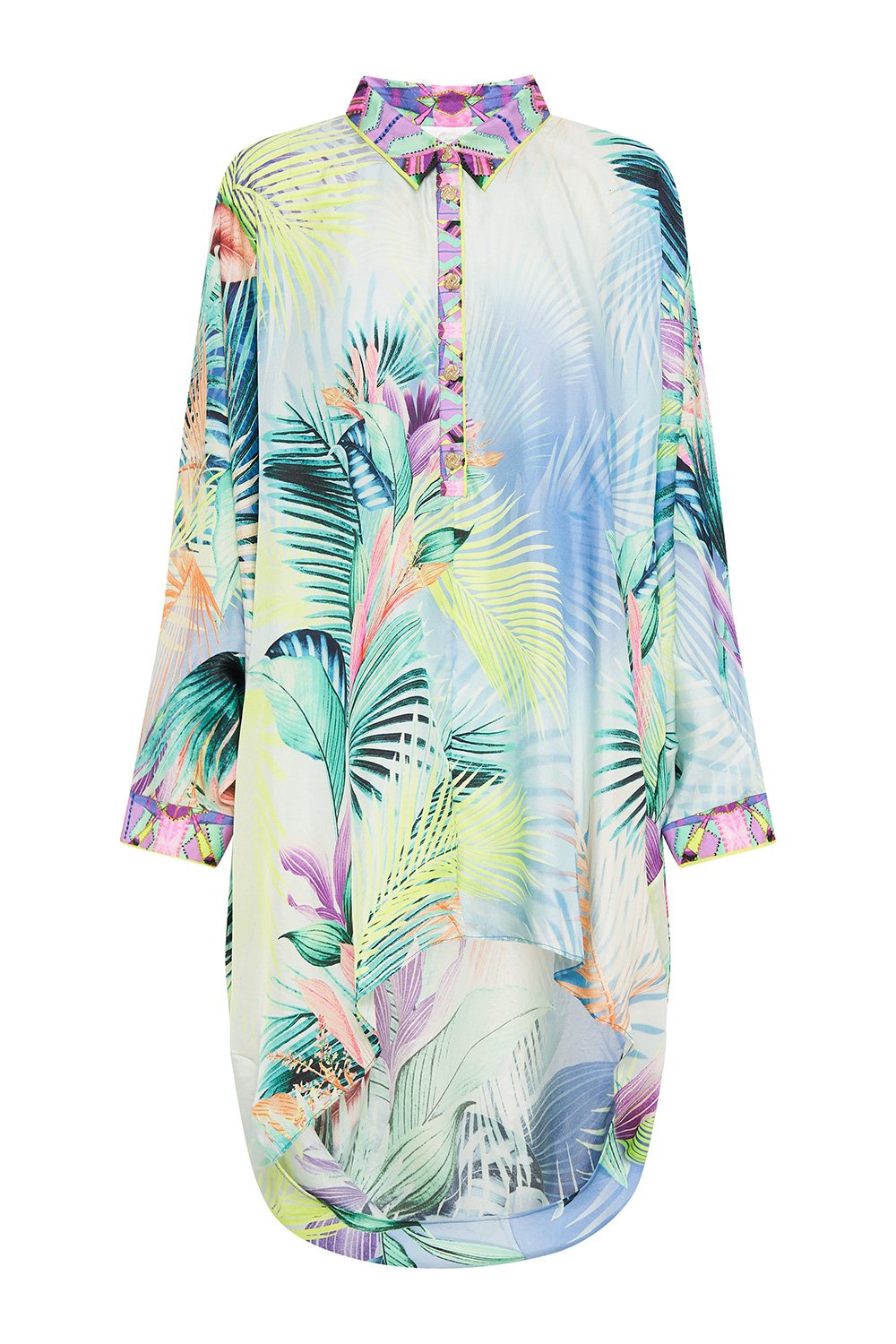 BUTTON UP TOP WITH DRAPED BACK WHATS YOUR VICE