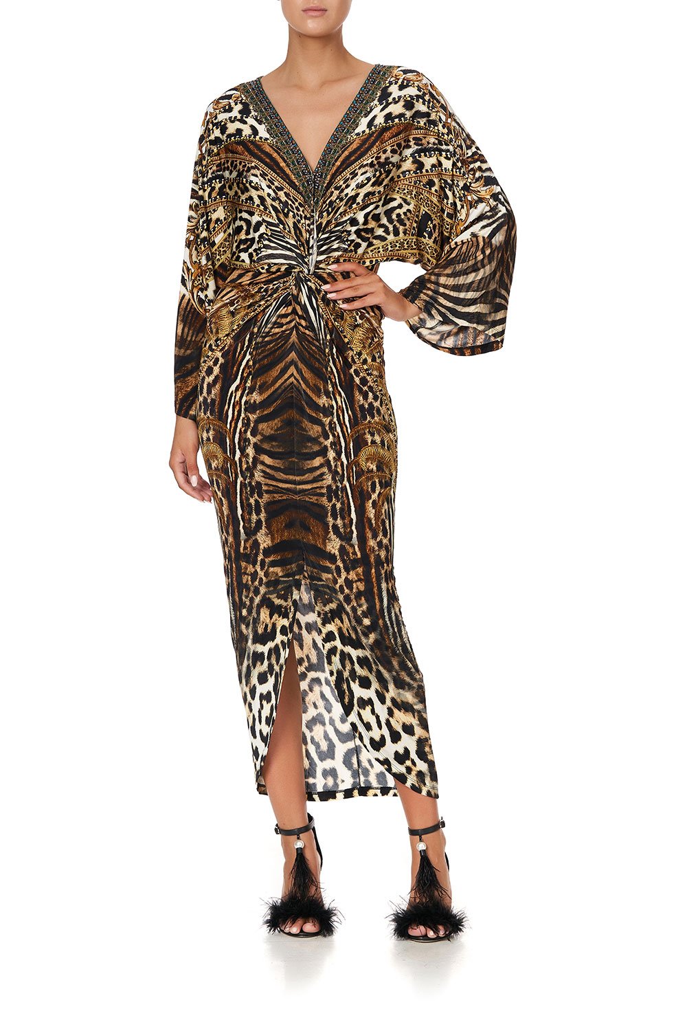 LONG SPLIT FRONT TWIST DRESS BERKELEY ST AFTER DARK