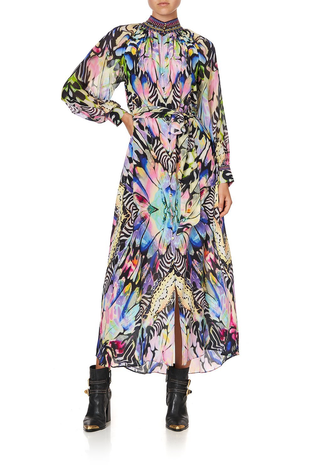 RAGLAN SLEEVE MIDI SHIRT DRESS TRANCE TEMPTATION