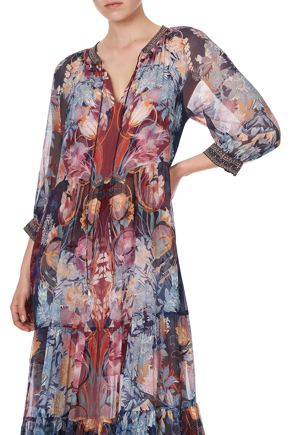 LONG GATHERED PANEL DRESS NOUVEEU NIGHTS