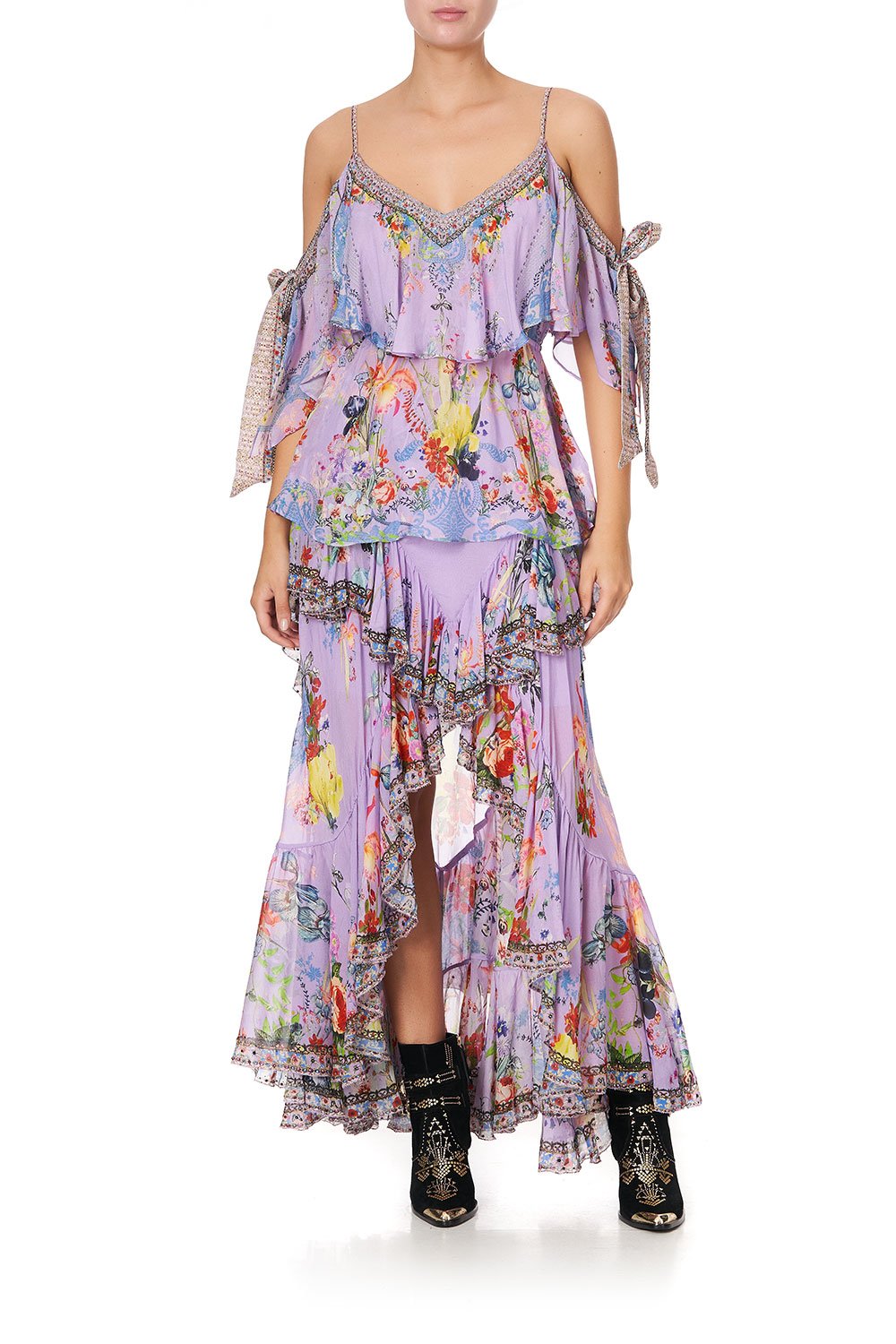 RUFFLE TOP WITH TIE SLEEVE AT FIRST SIGHT