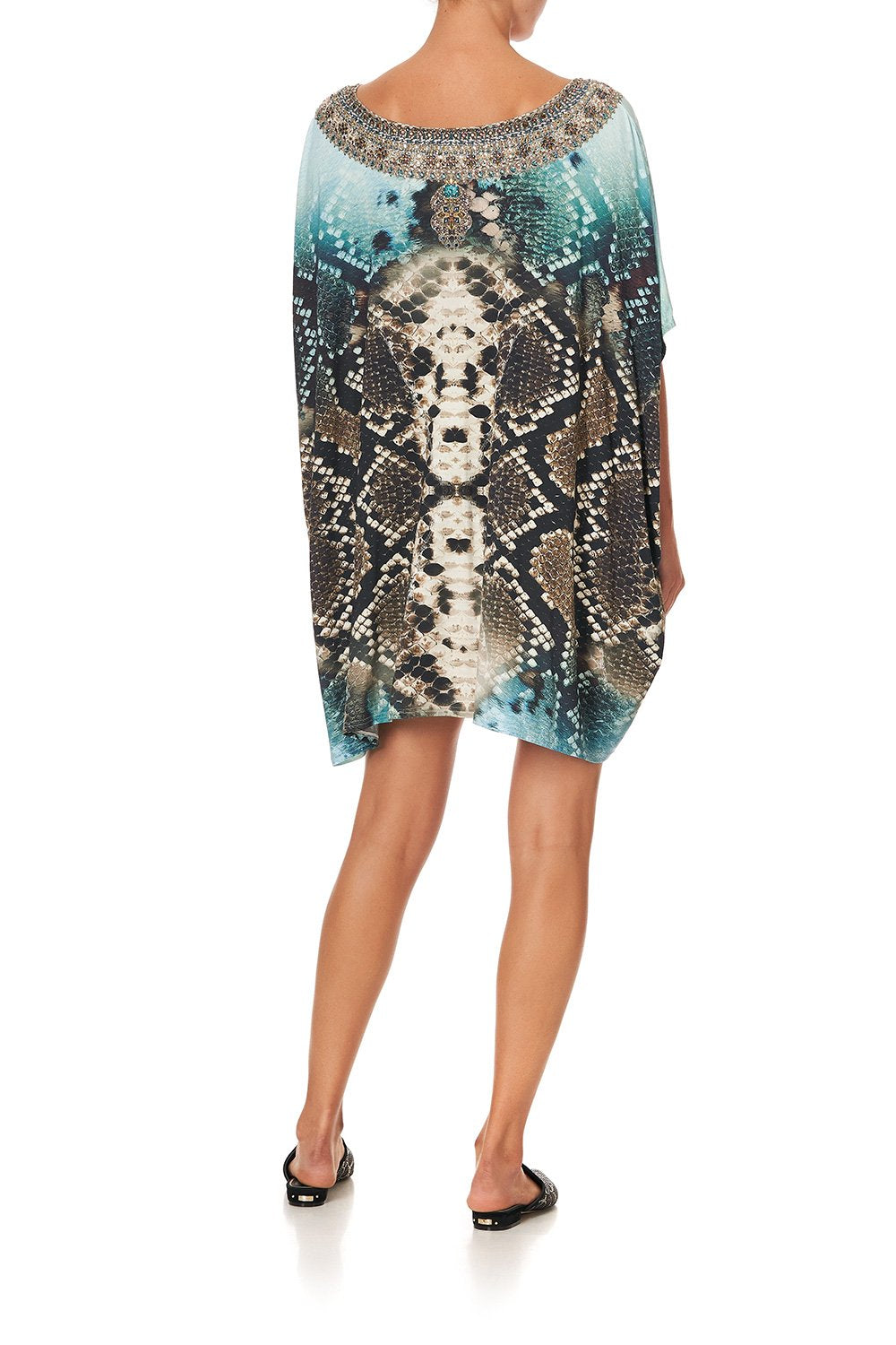 SHORT ROUND NECK LOUNGE KAFTAN PREY