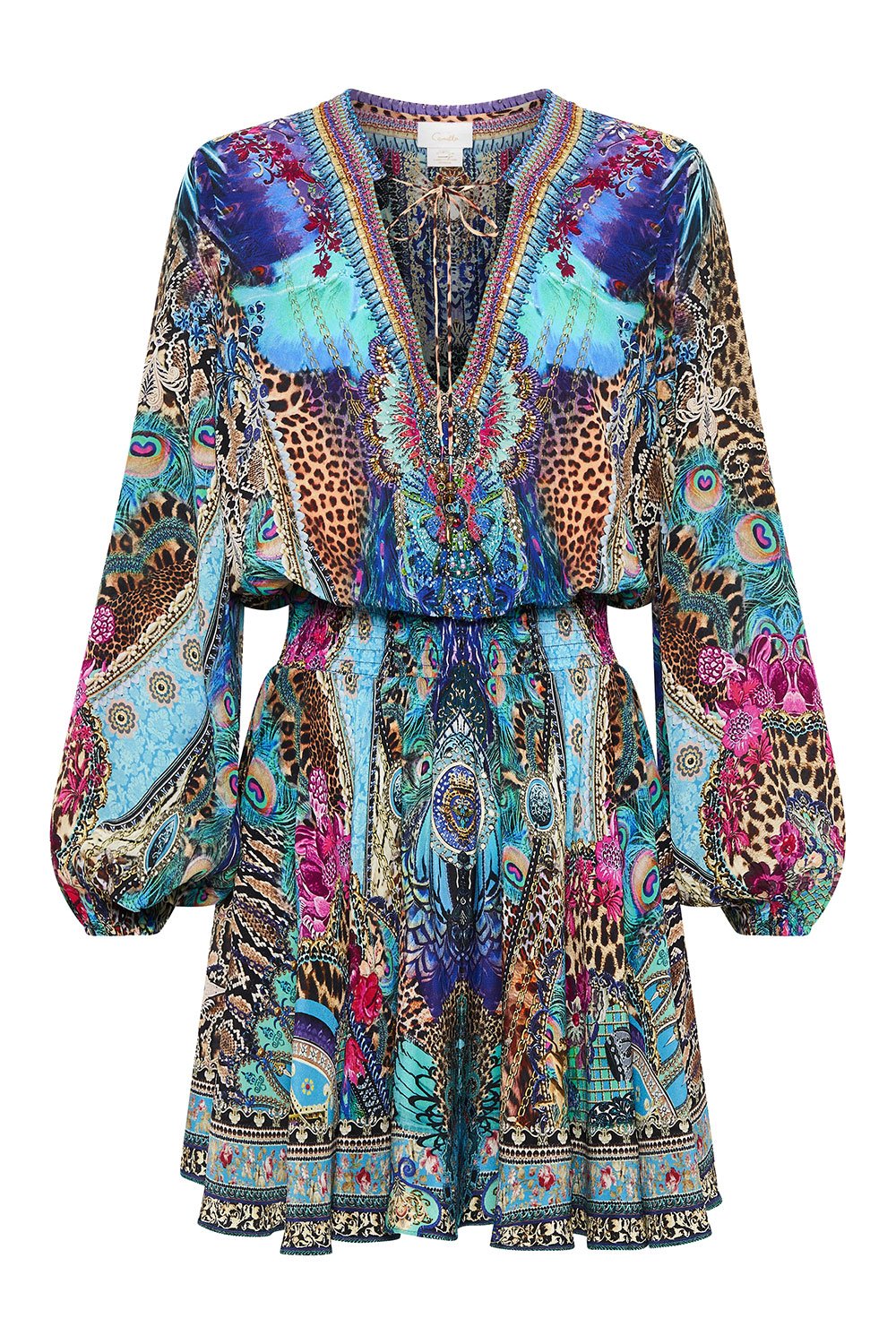 SHIRRED RELAXED SHORT DRESS BASILICA BEEUTY