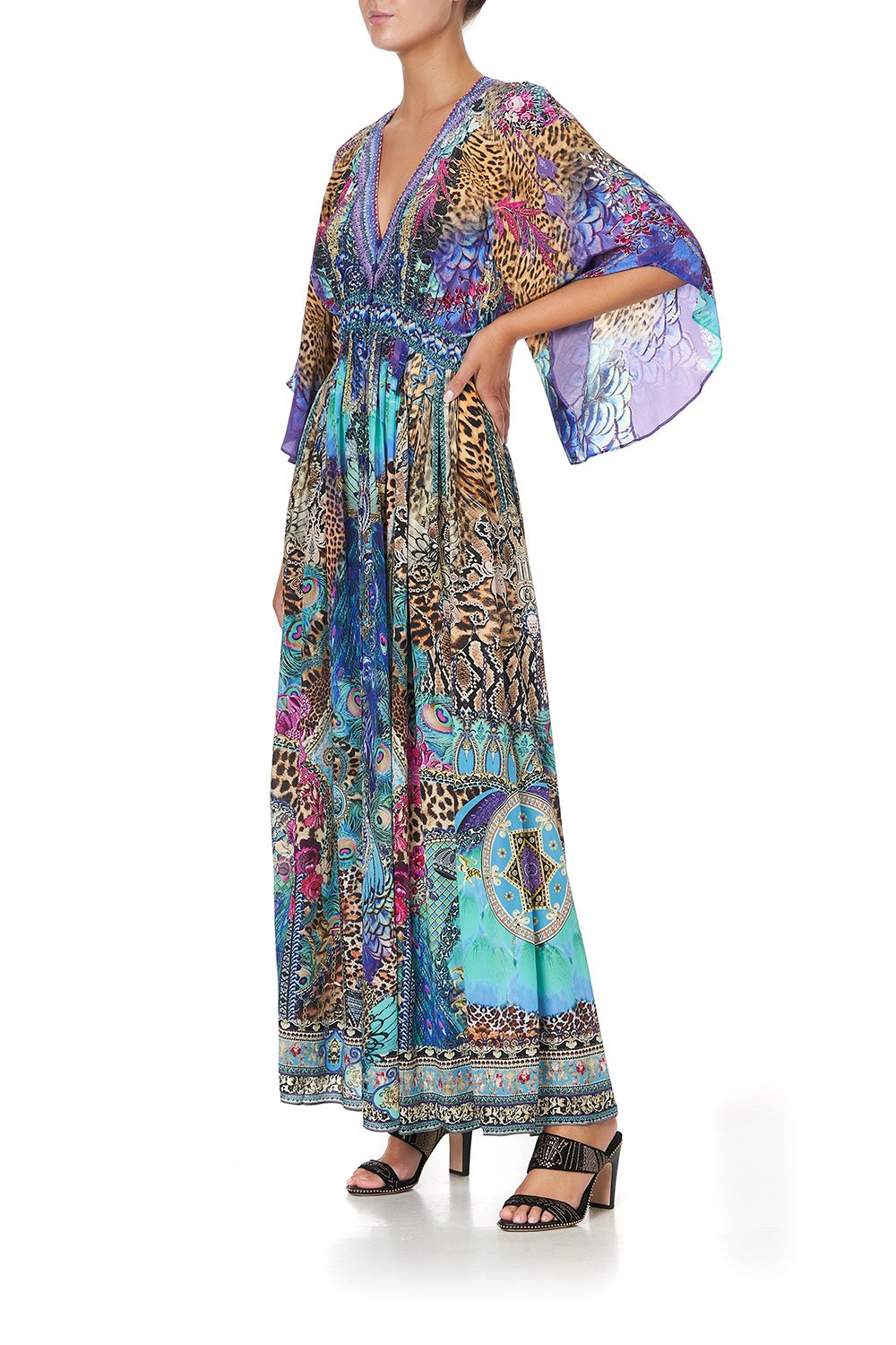 LONG DRESS WITH SMOCKED WAIST BASILICA BEEUTY