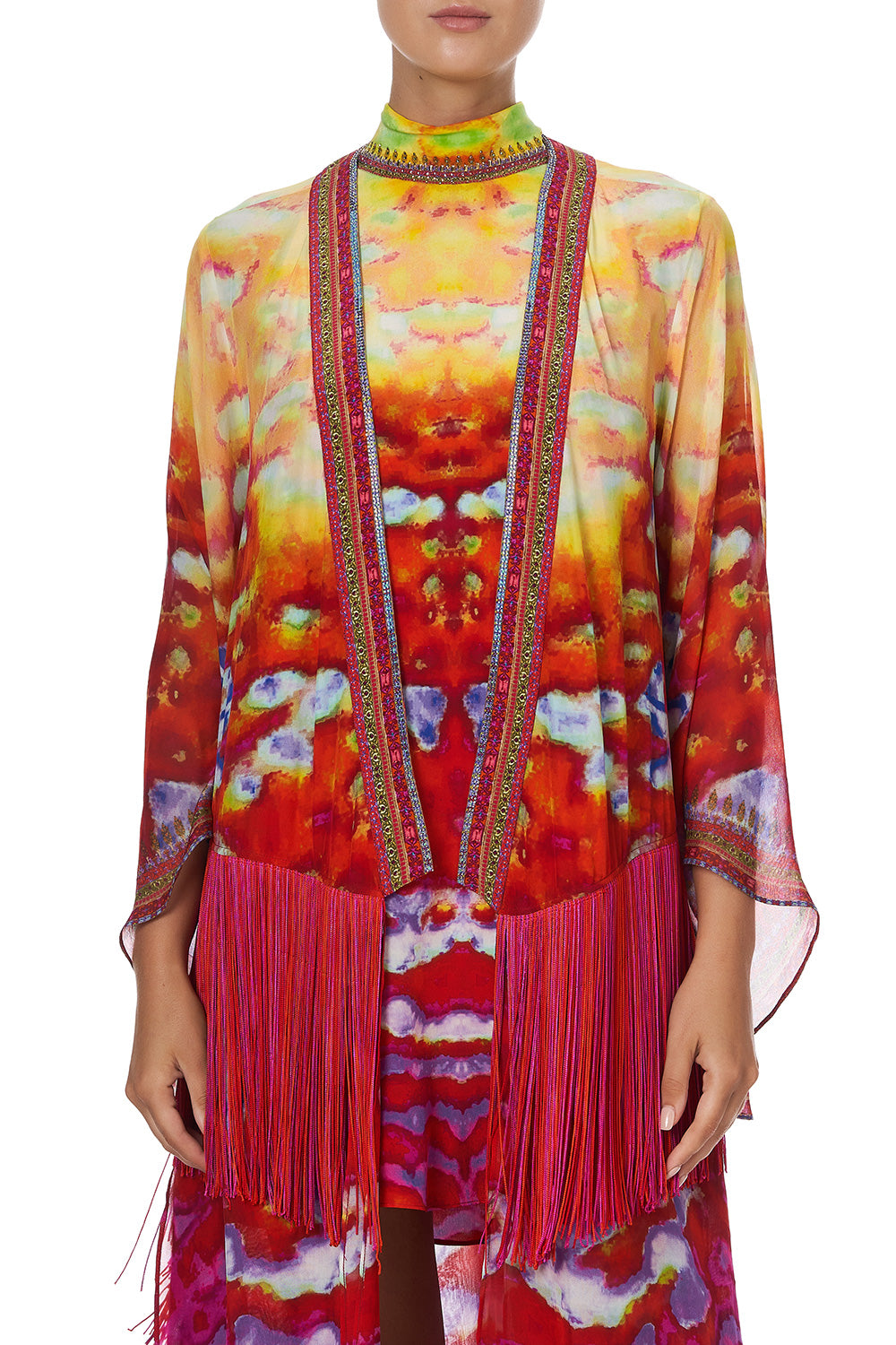 ROBE WITH DOUBLE LAYERED HEM BANSHEE BECKONS