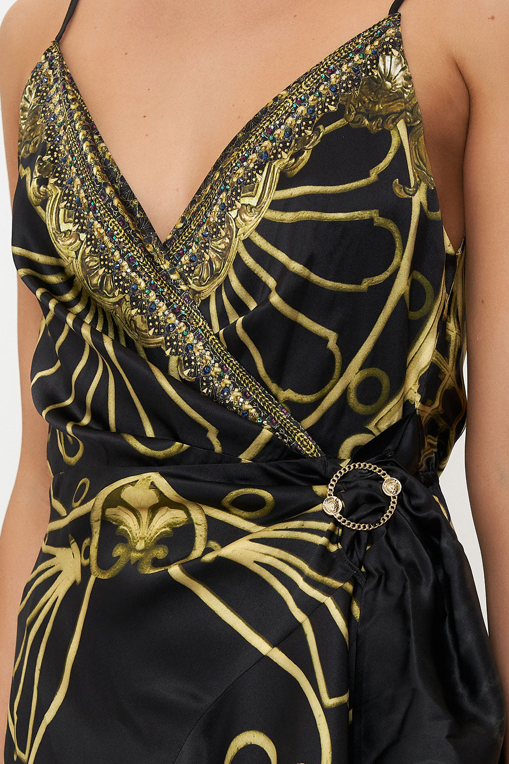 WRAP DRESS WITH RUFFLE HEM SHADOWS OF ARMADA