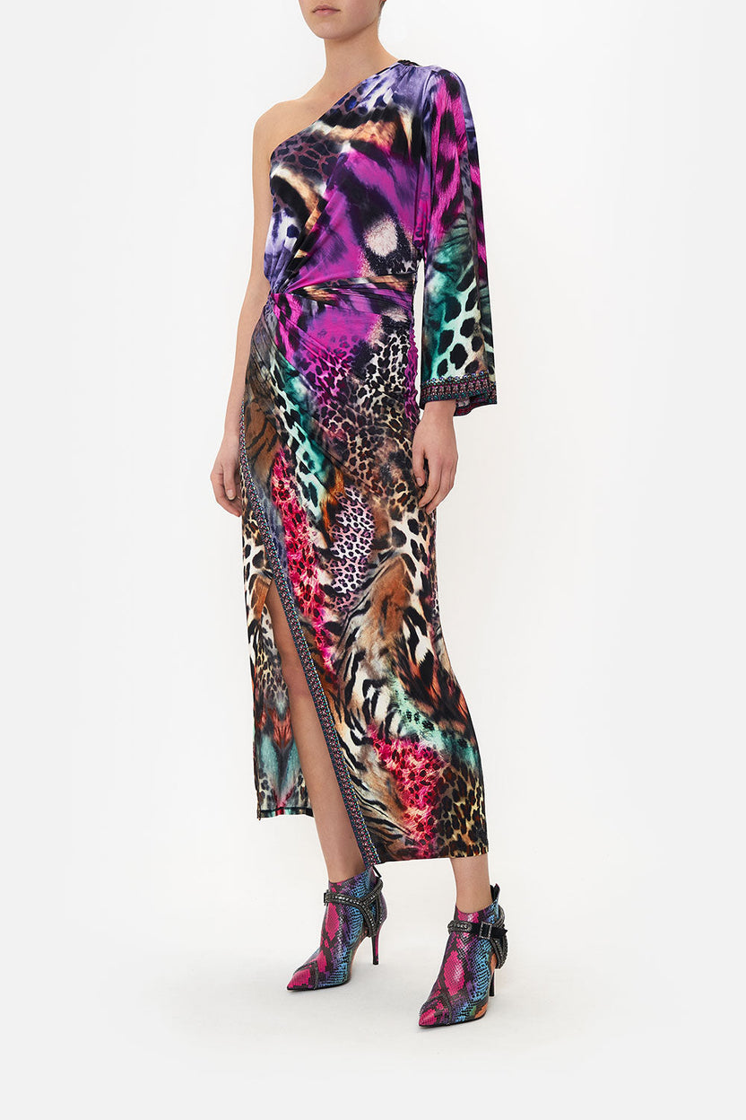 One Shoulder Jersey Dress Sevillian Style - Camilla