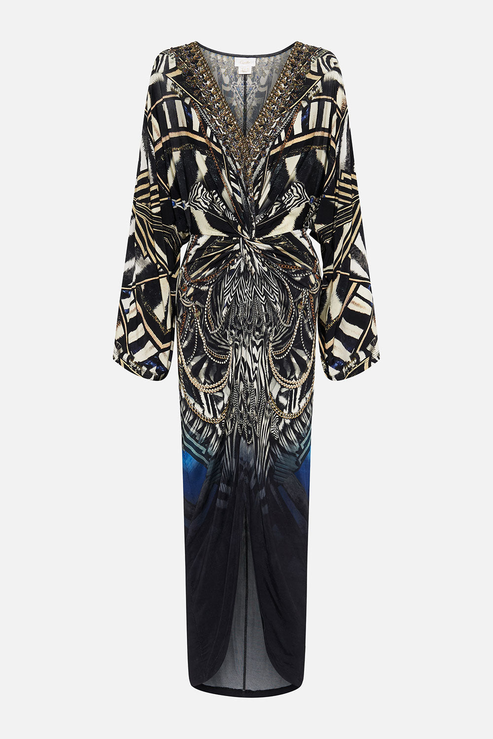 LONG SPLIT FRONT TWIST DRESS KNIGHT OF THE WILD