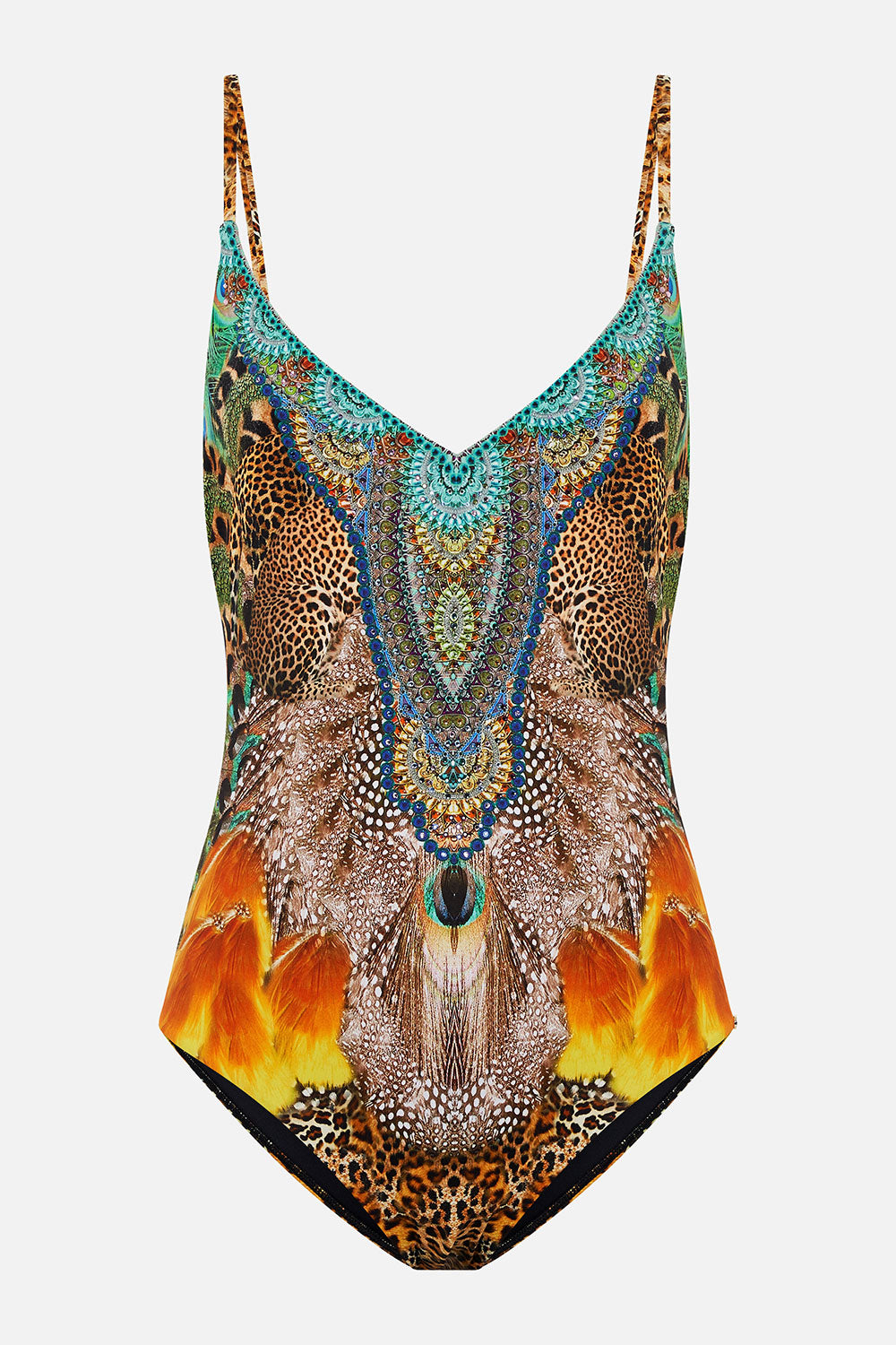 V NECK UNDERWIRE ONE PIECE SURREALIST XANADU