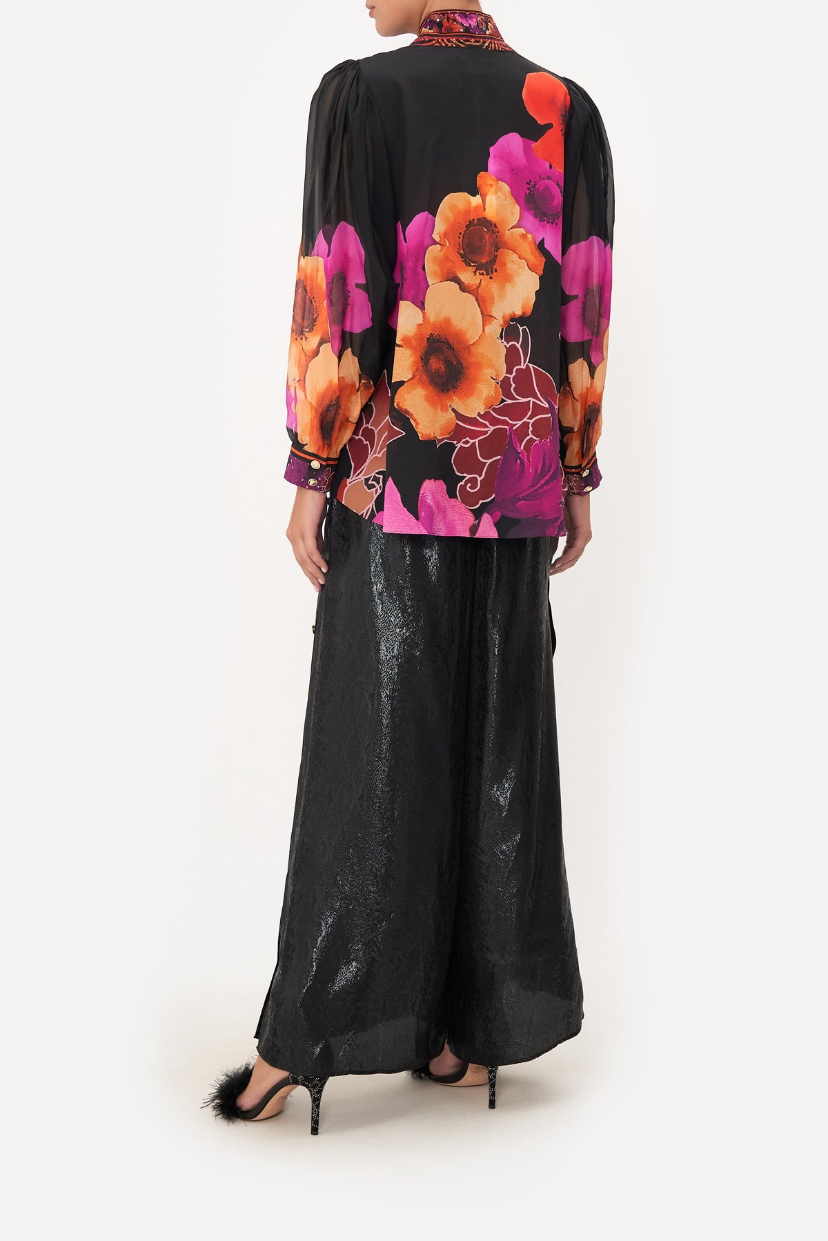 DROP SLEEVE SWING BLOUSE MIDNIGHT POPPY