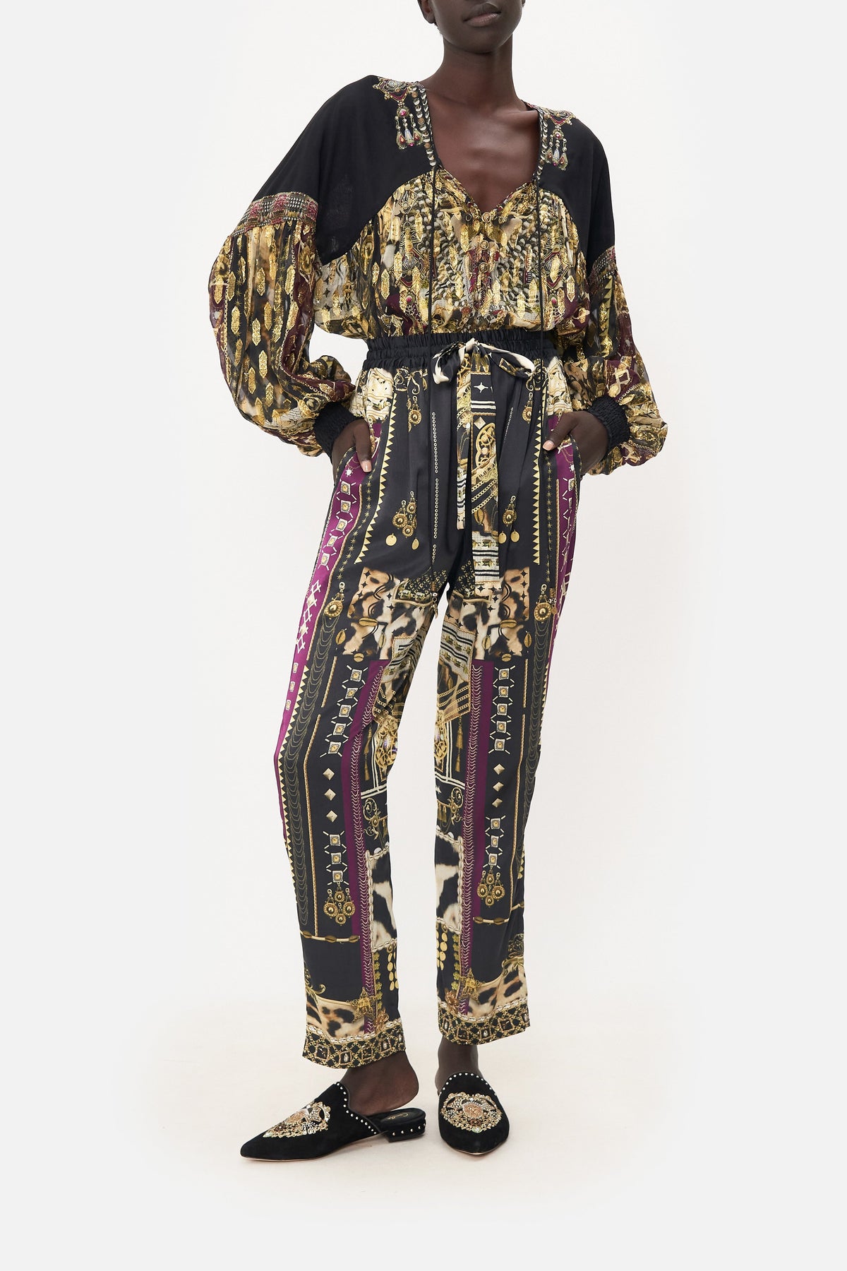 DROP CROTCH SLIM LEG PANT DESERT DREAMS