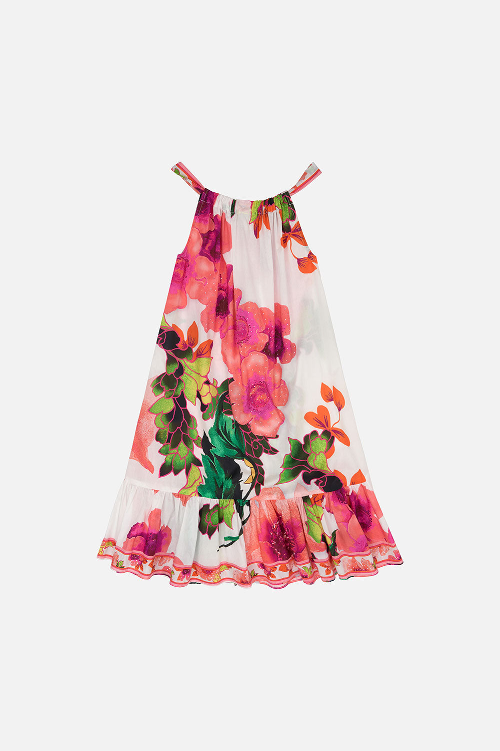 KIDS FRILL HEM TIERED DRESS 4-10 PRETTY AS A POPPY