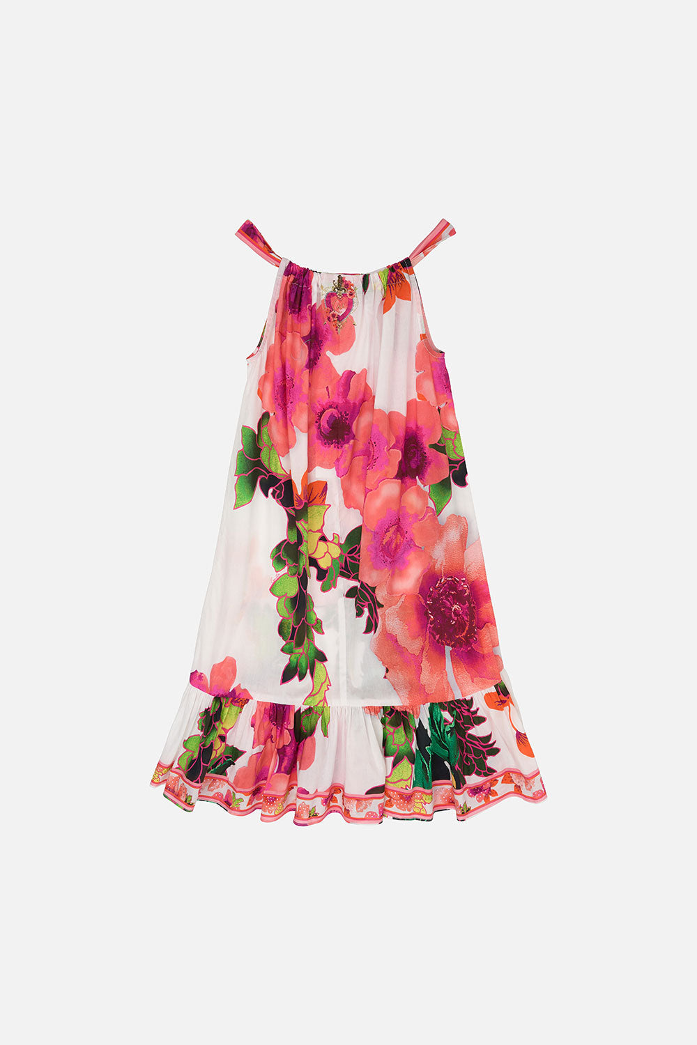 KIDS FRILL HEM TIERED DRESS 4-10 PRETTY AS A POPPY