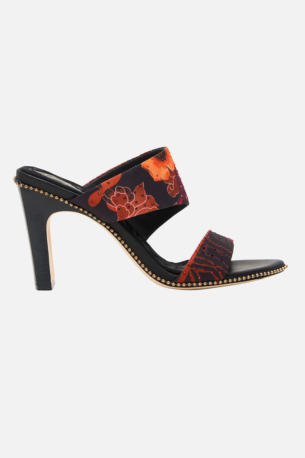 ASYM HEEL SANDAL MIDNIGHT POPPY