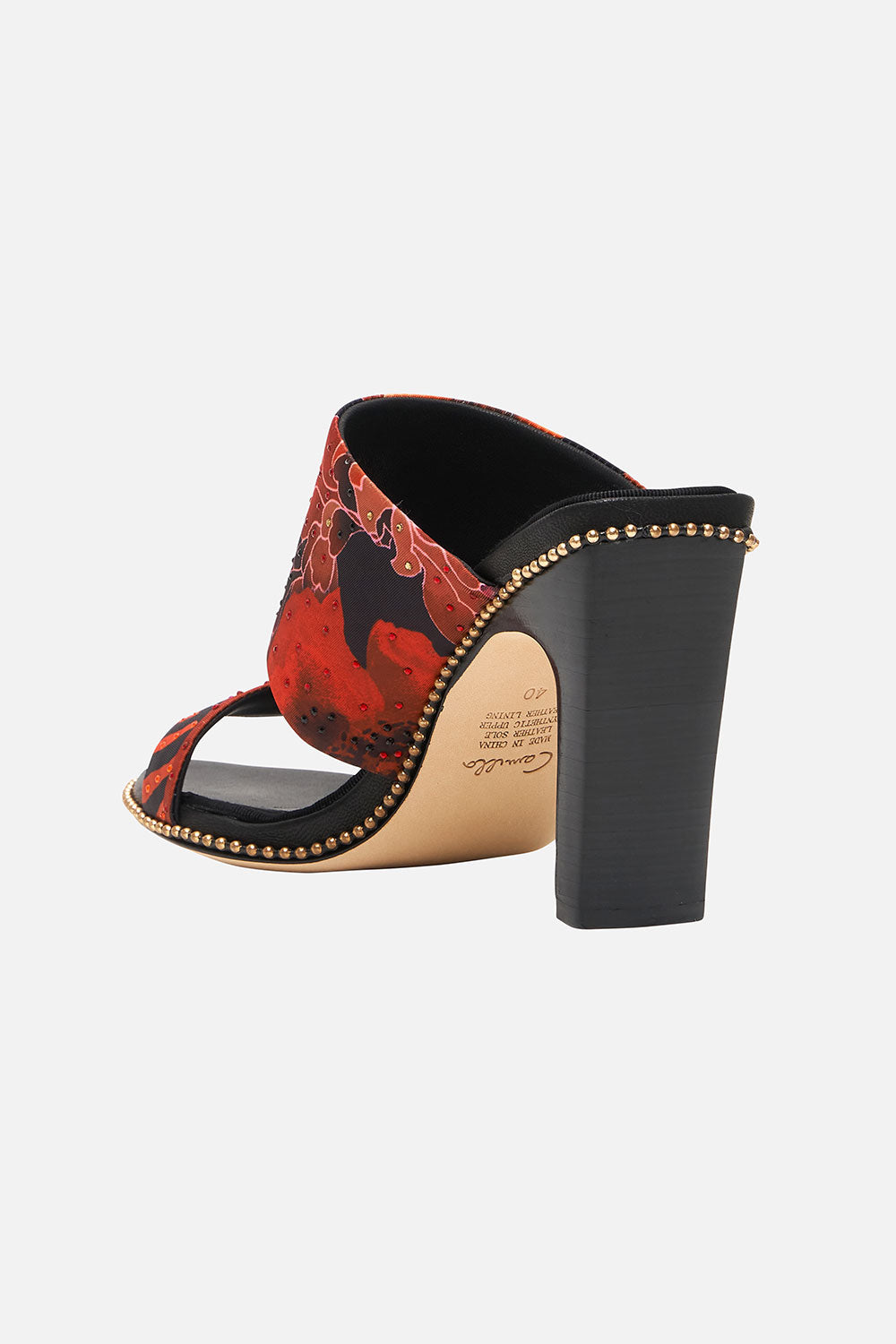 ASYM HEEL SANDAL MIDNIGHT POPPY