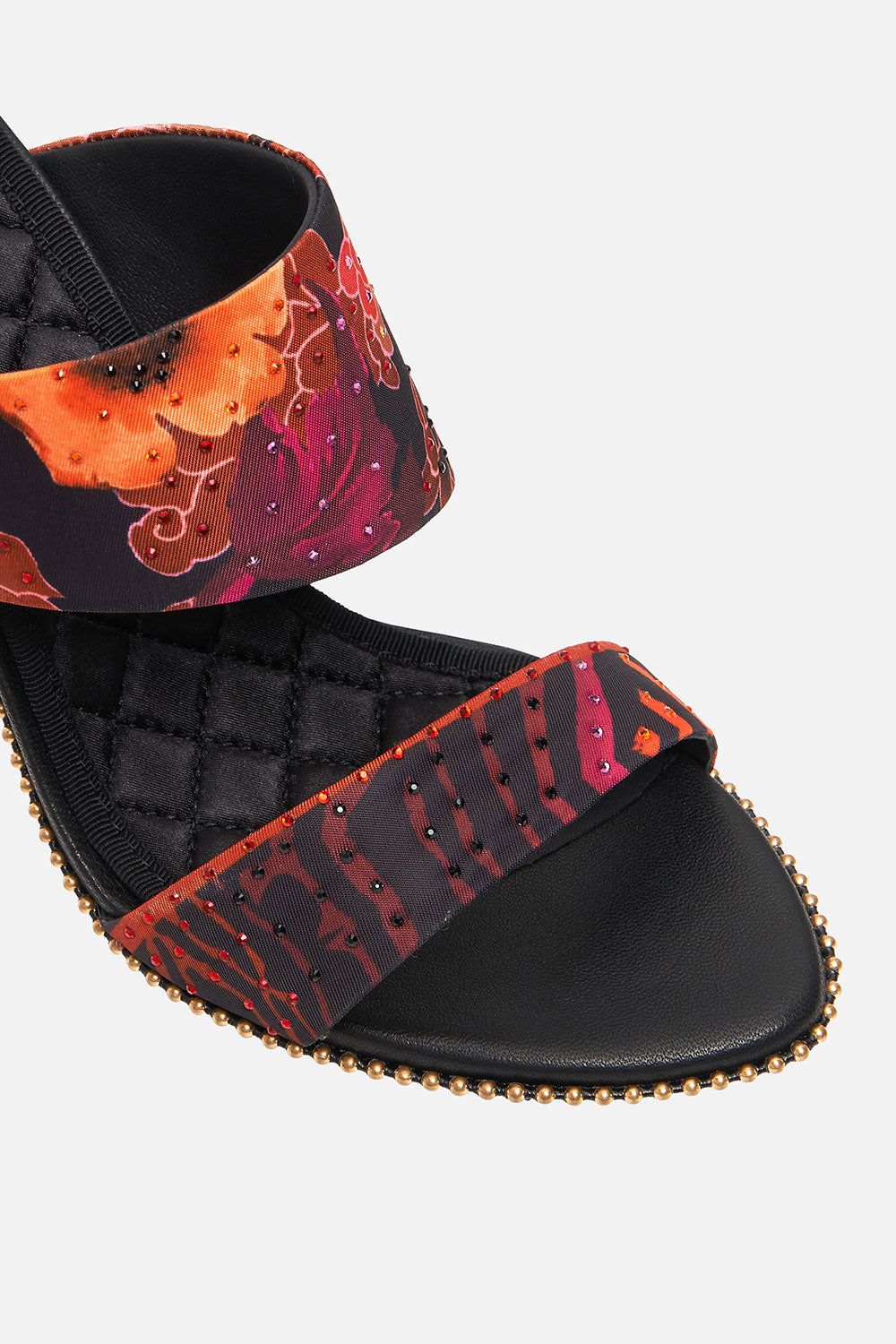 ASYM HEEL SANDAL MIDNIGHT POPPY