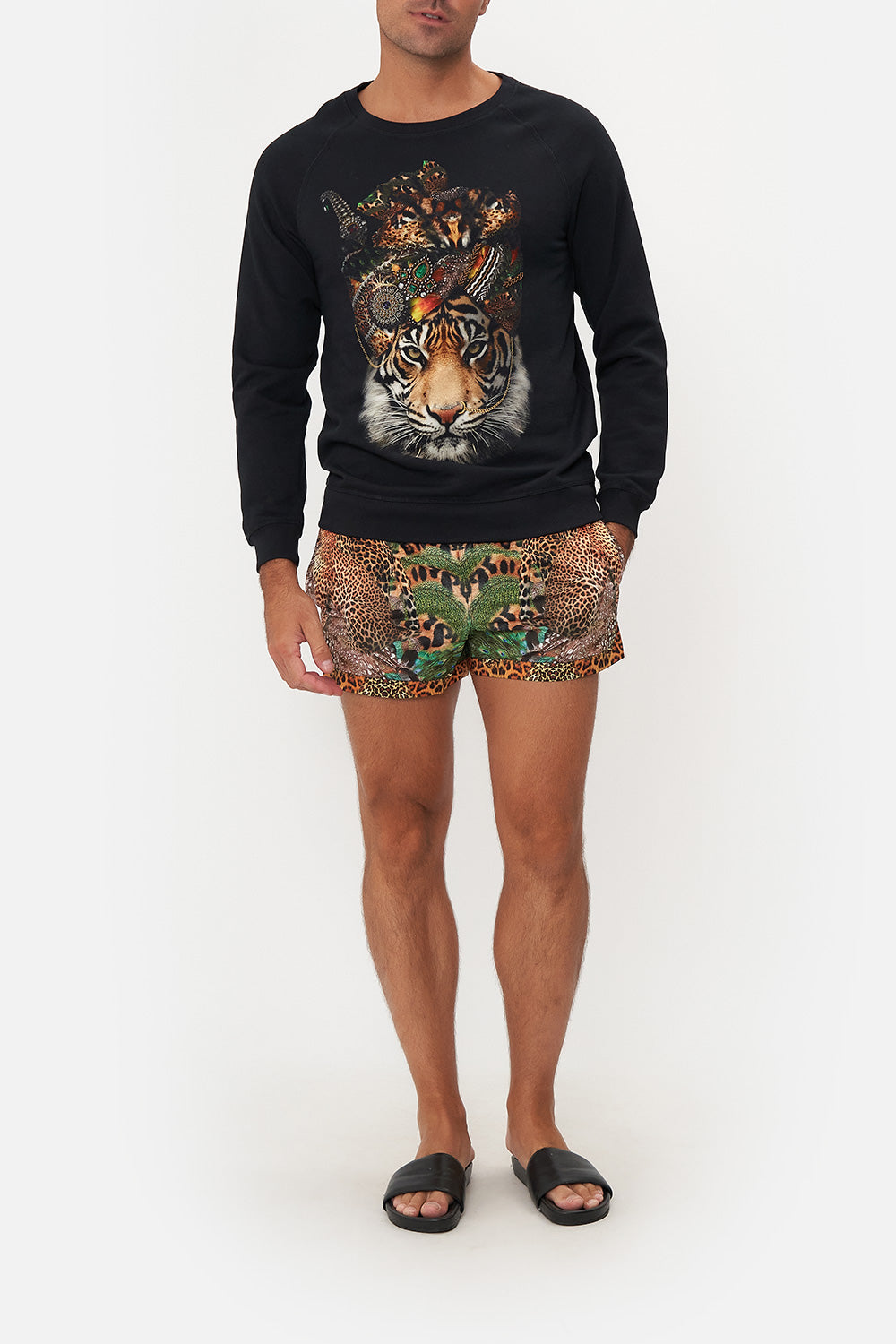 RAGLAN SLEEVE CREW NECK SWEATER SURREALIST XANADU